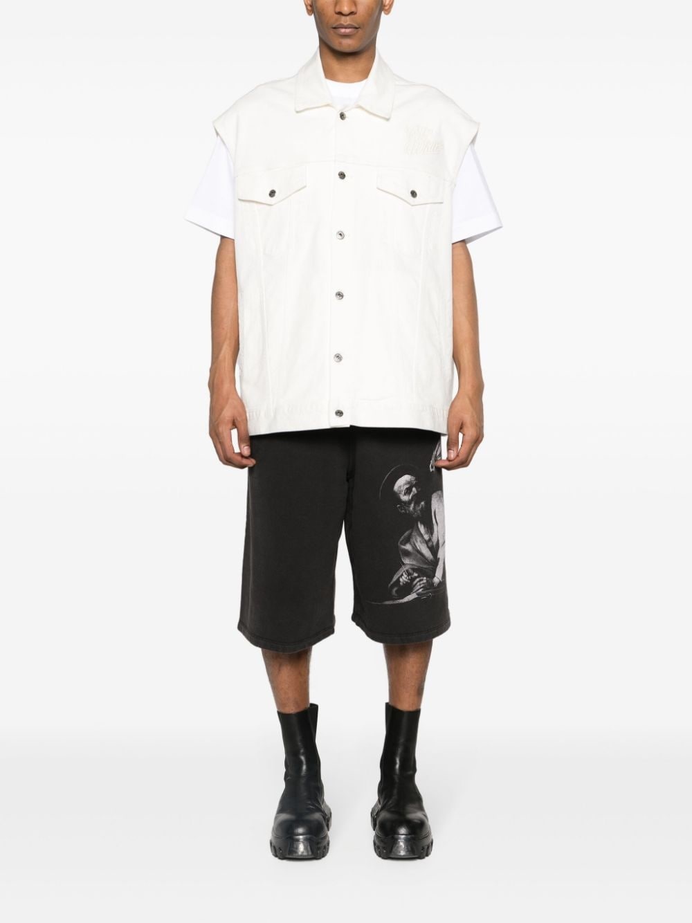 S. Matthew cotton track shorts - 2