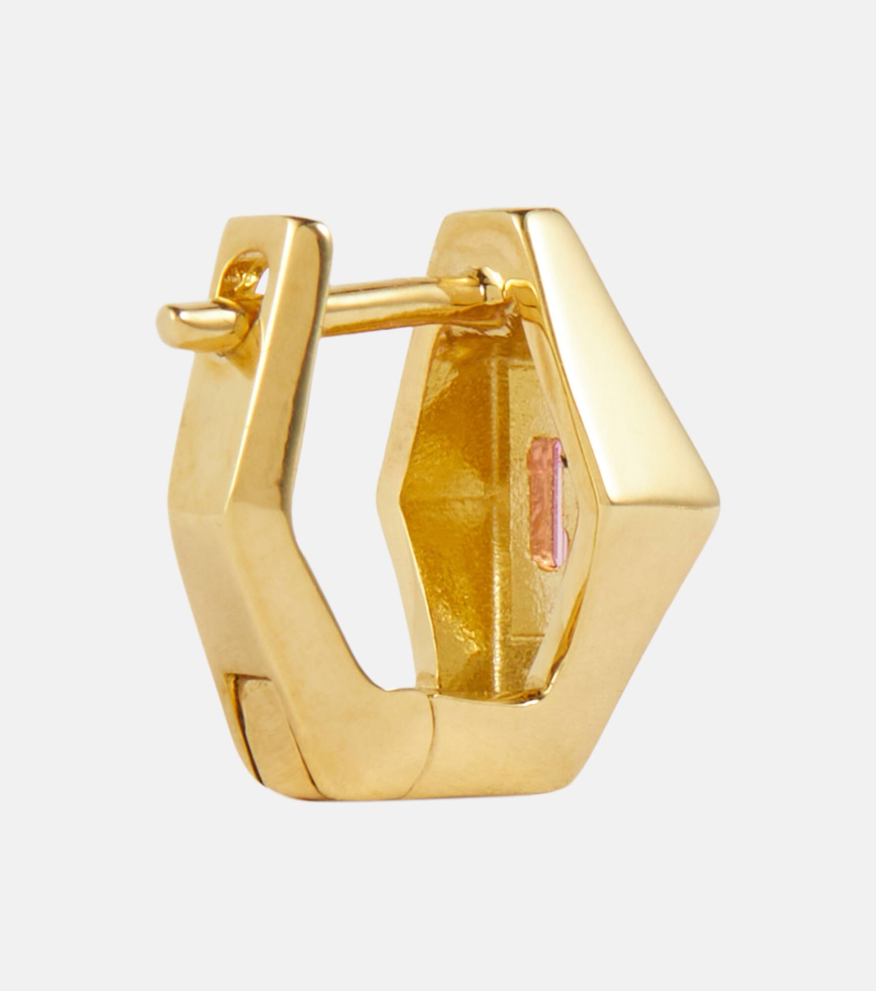Deco Rombo Mini 9kt gold earrings with tourmaline - 5