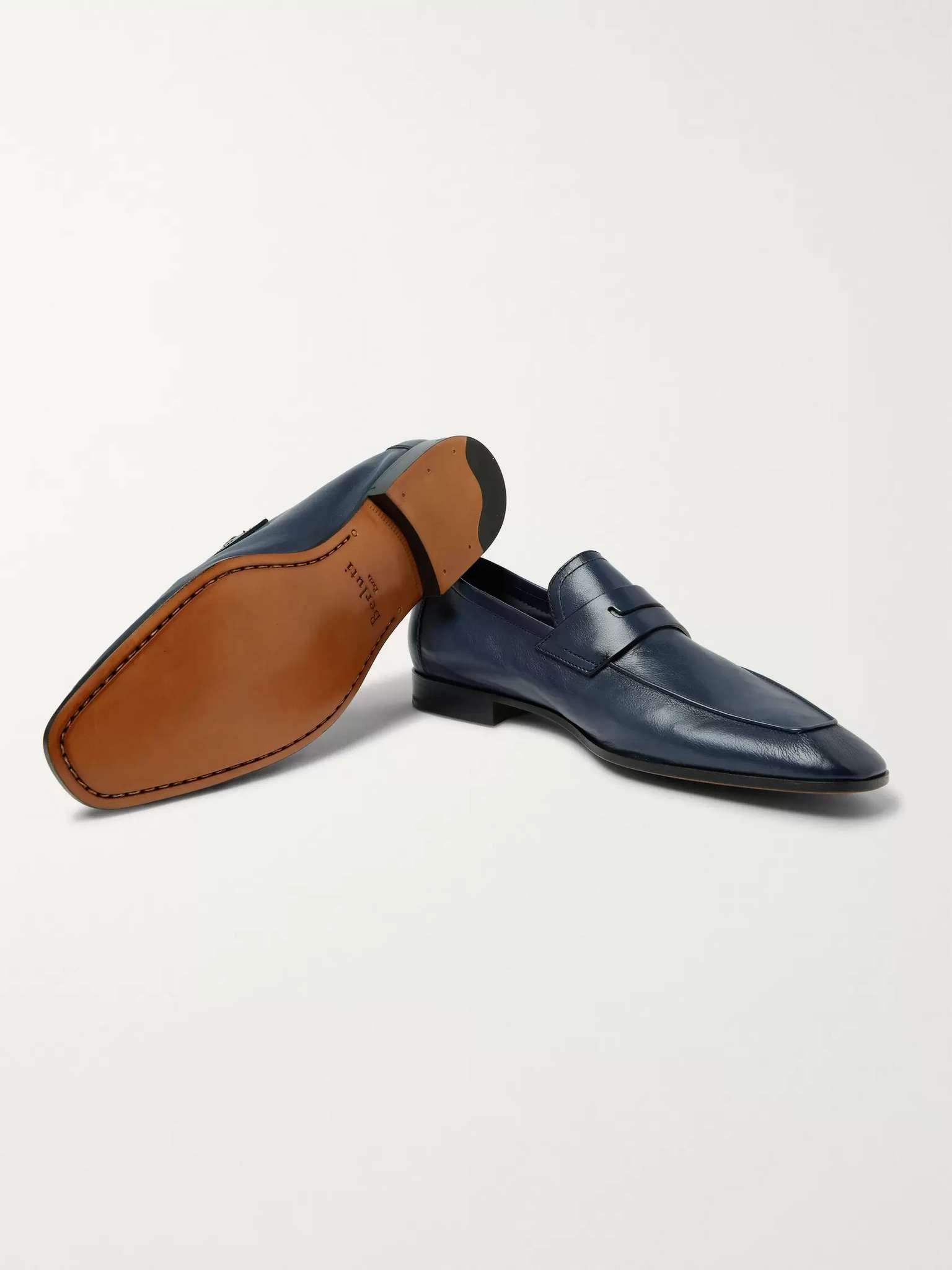 Lorenzo Polished Full-Grain Leather Loafers - 10