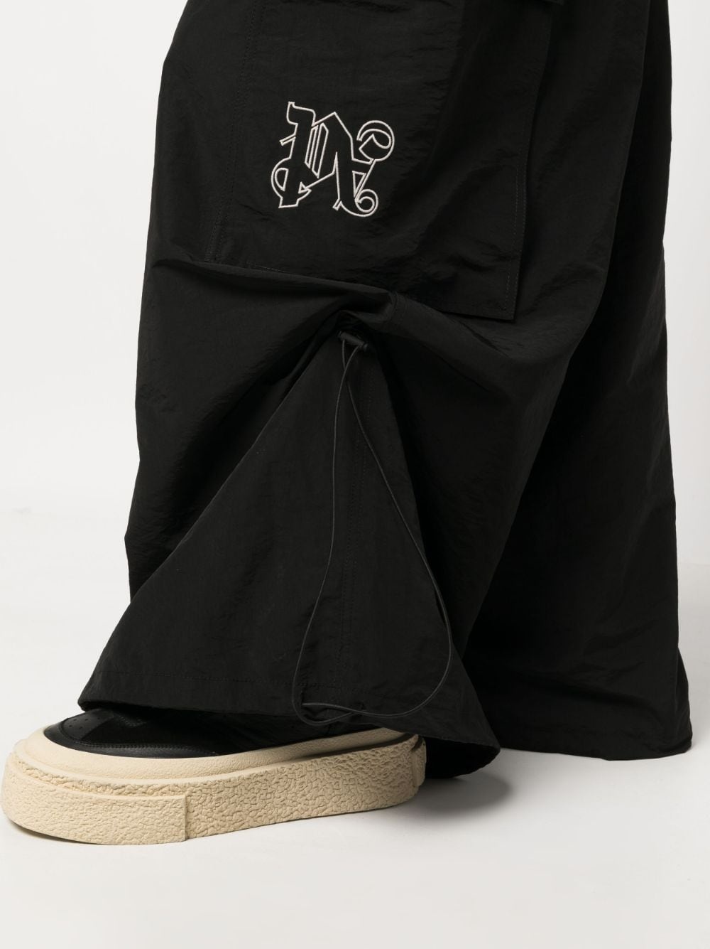 PA Monogram-embroidery wide-leg trousers - 5