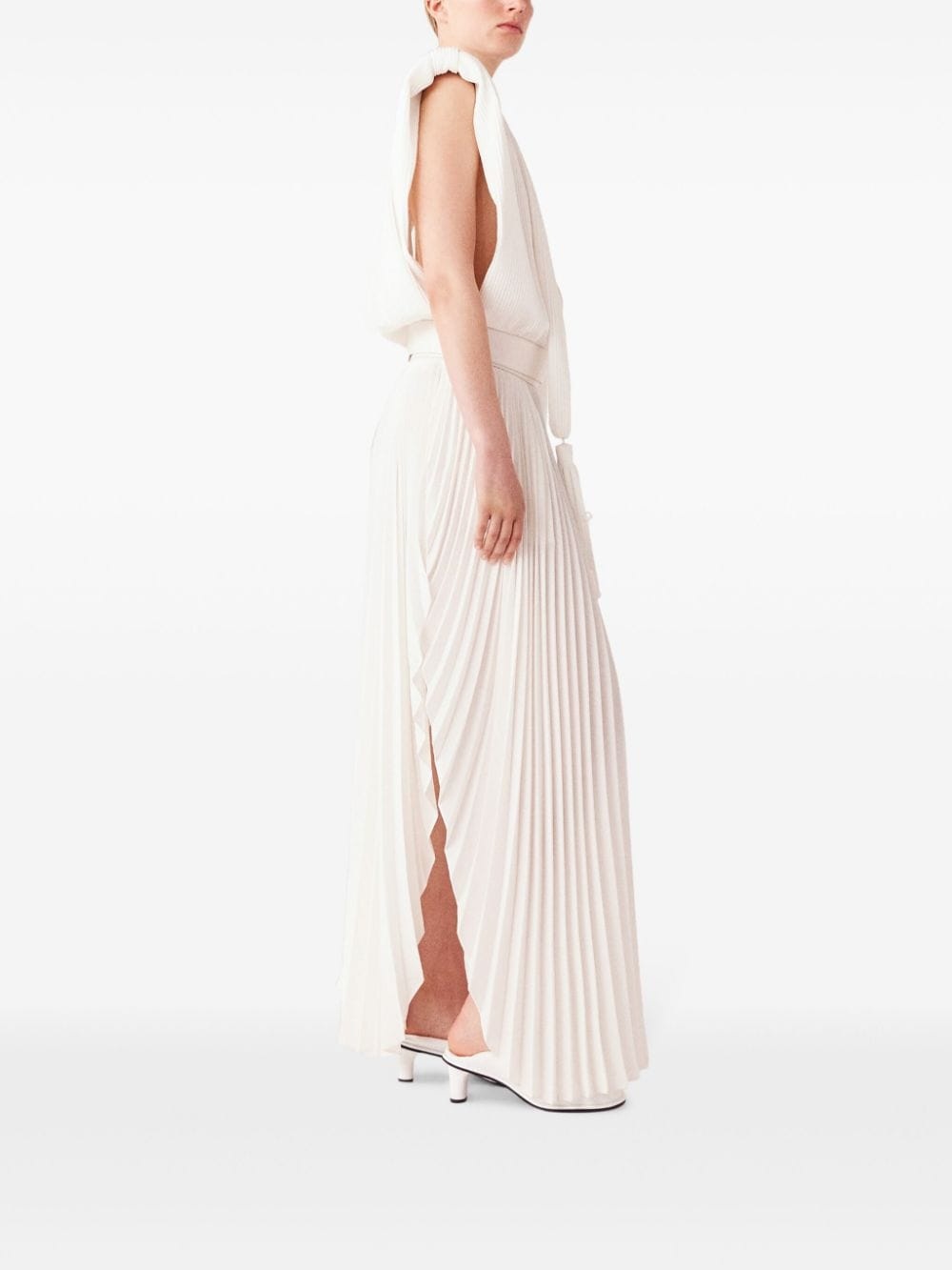 pleated mid-rise maxi skirt - 3