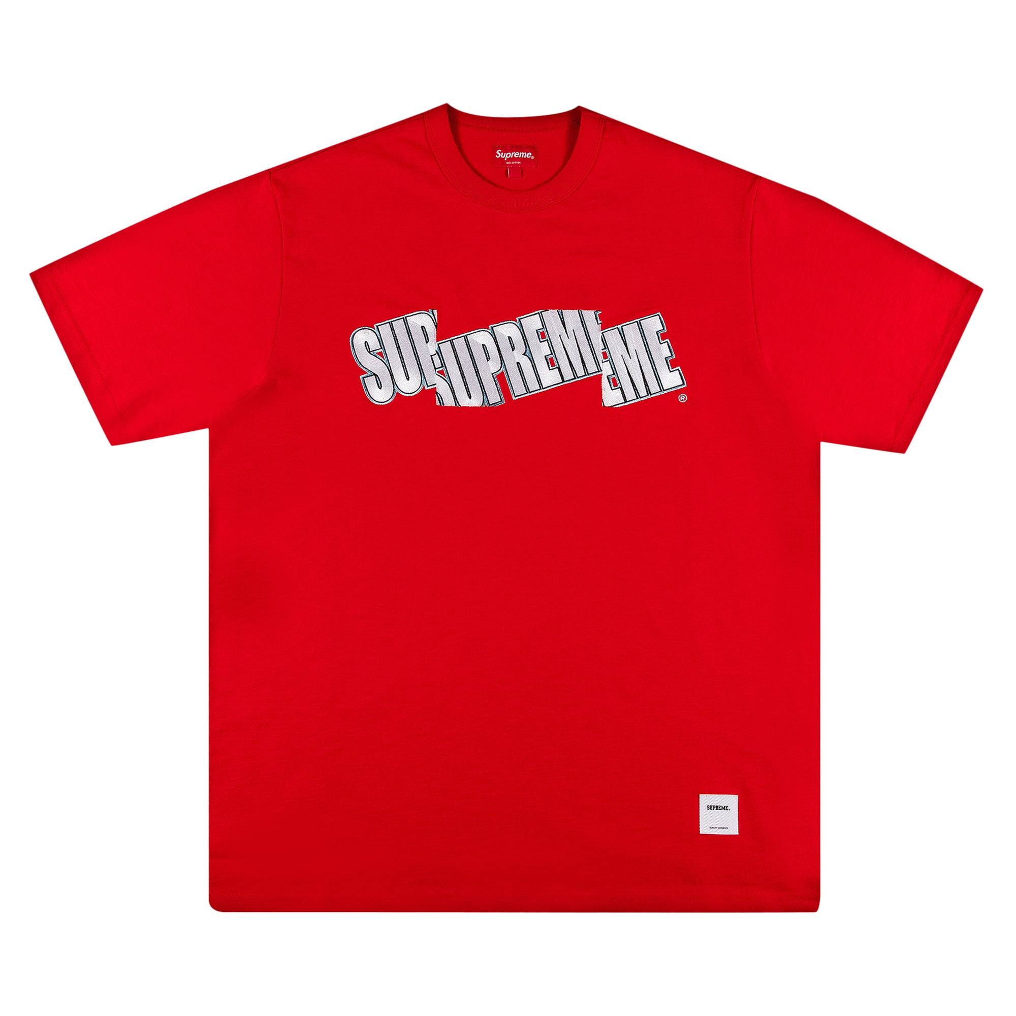 Supreme Cut Logo Short-Sleeve Top 'Red' - 1