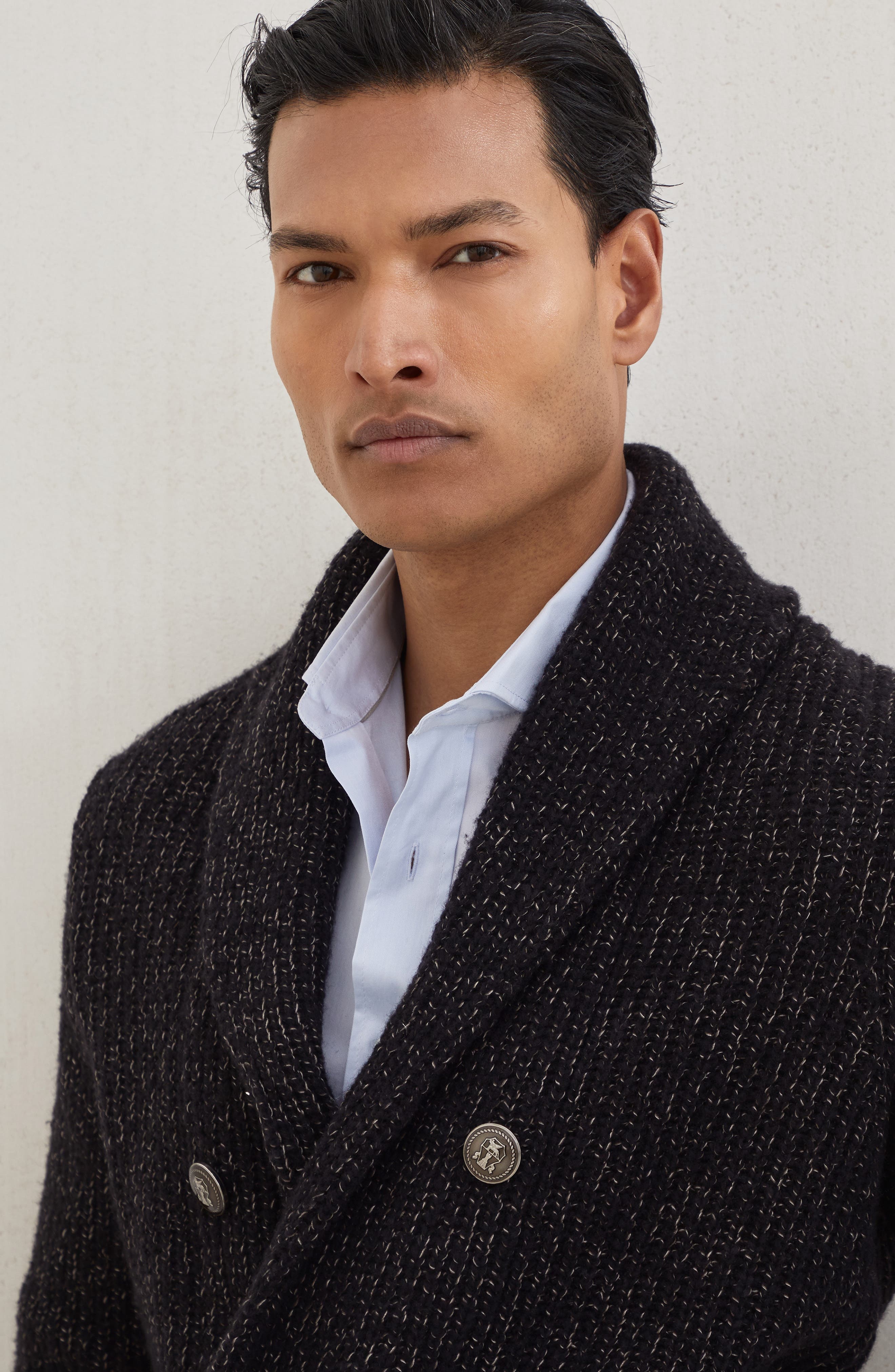 Brunello Cucinelli One-and-a-half breasted cardigan in Black at Nordstrom - 4