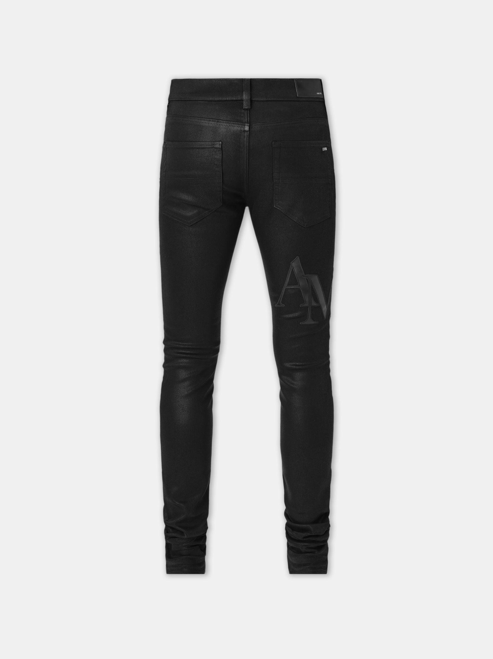WAXED STAGGERED LOGO SKINNY JEAN - 3