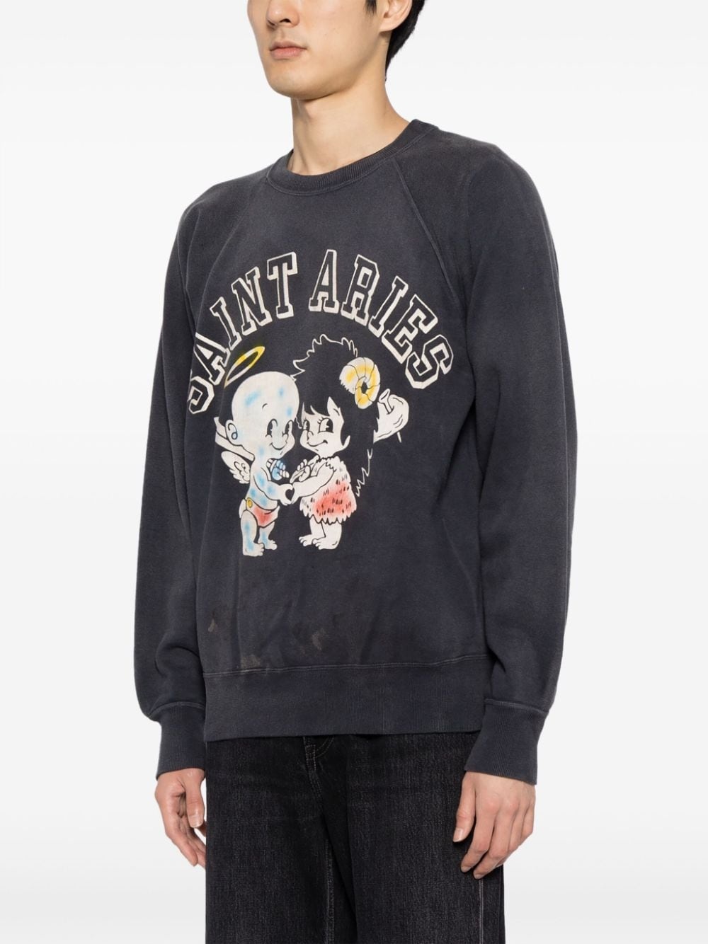 logo-print cotton sweatshirt - 4