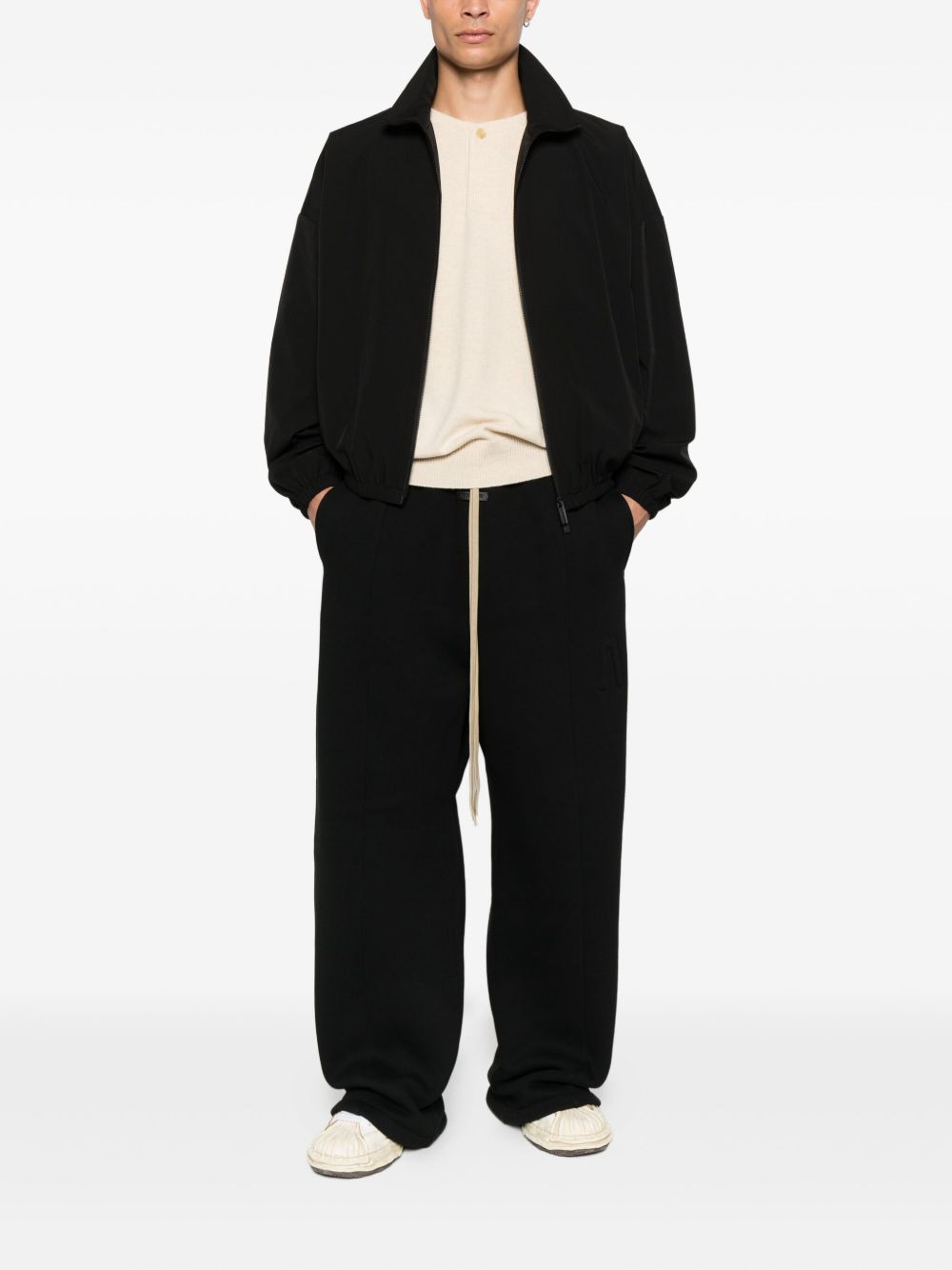 zip-up elastic-cuff jacket - 2
