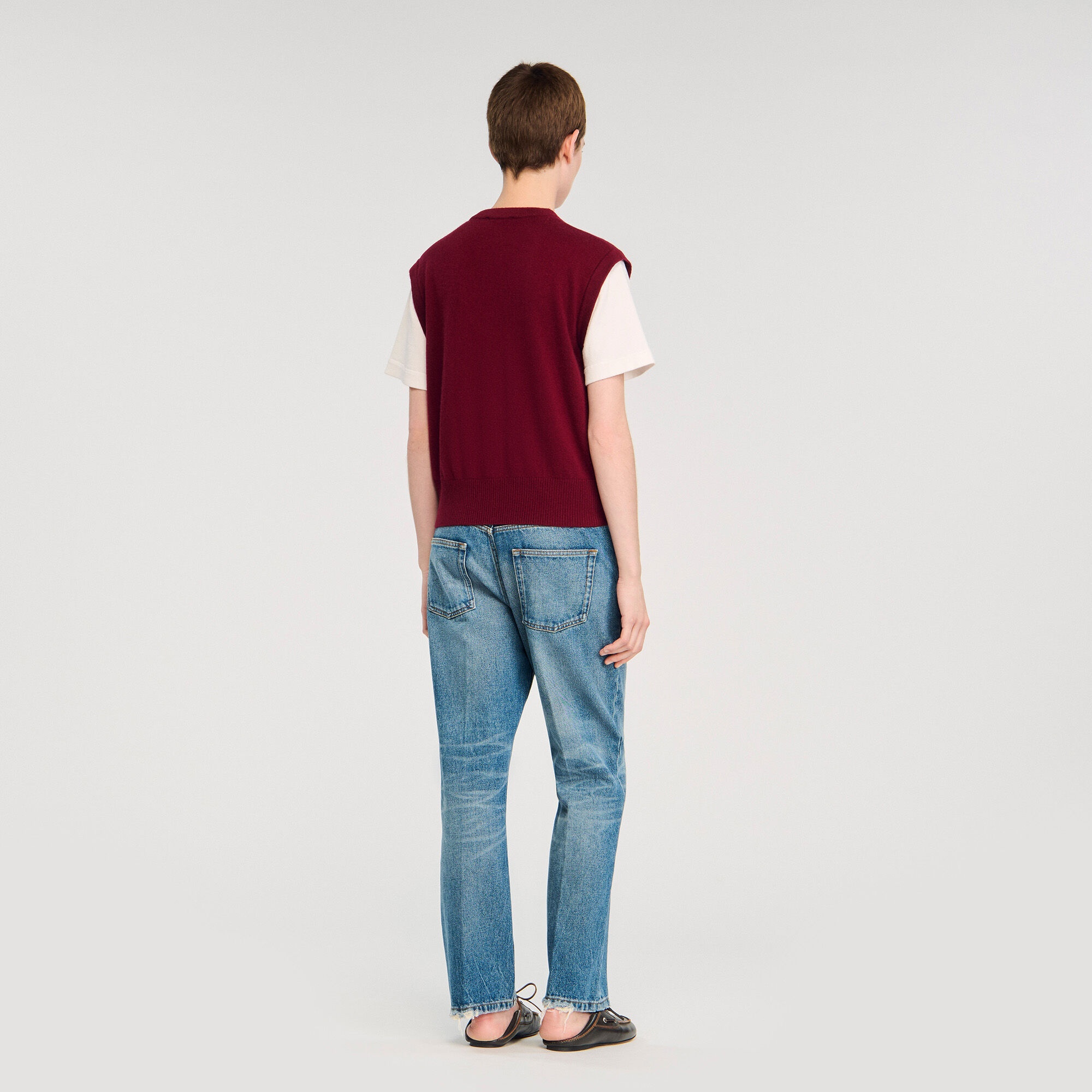 TWO-TONE WOOL AND CASHMERE SWEATER - 5