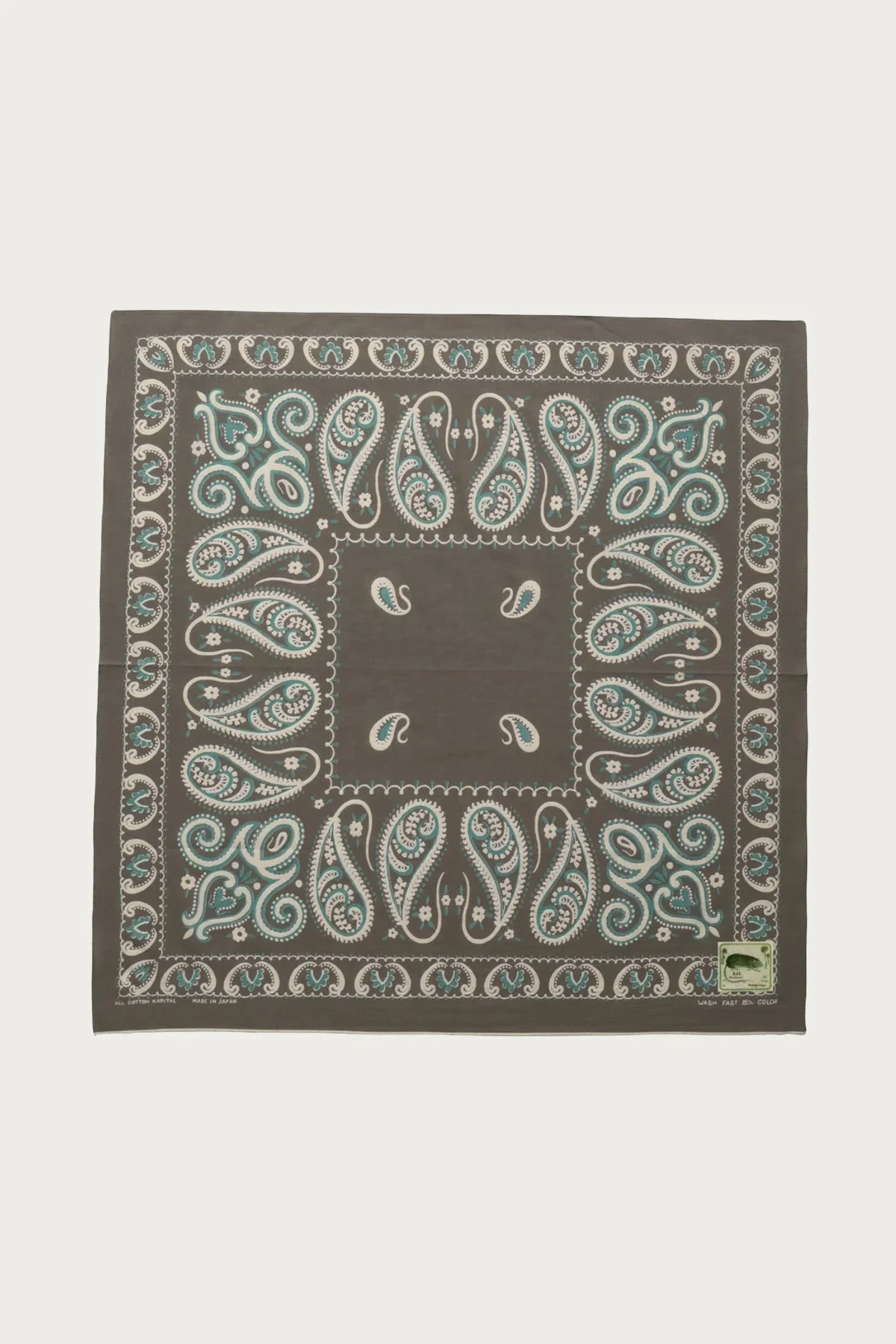 Fastcolor Selvedge Bandanna (SAMBO Paisely) 30x30 - Khaki - 1