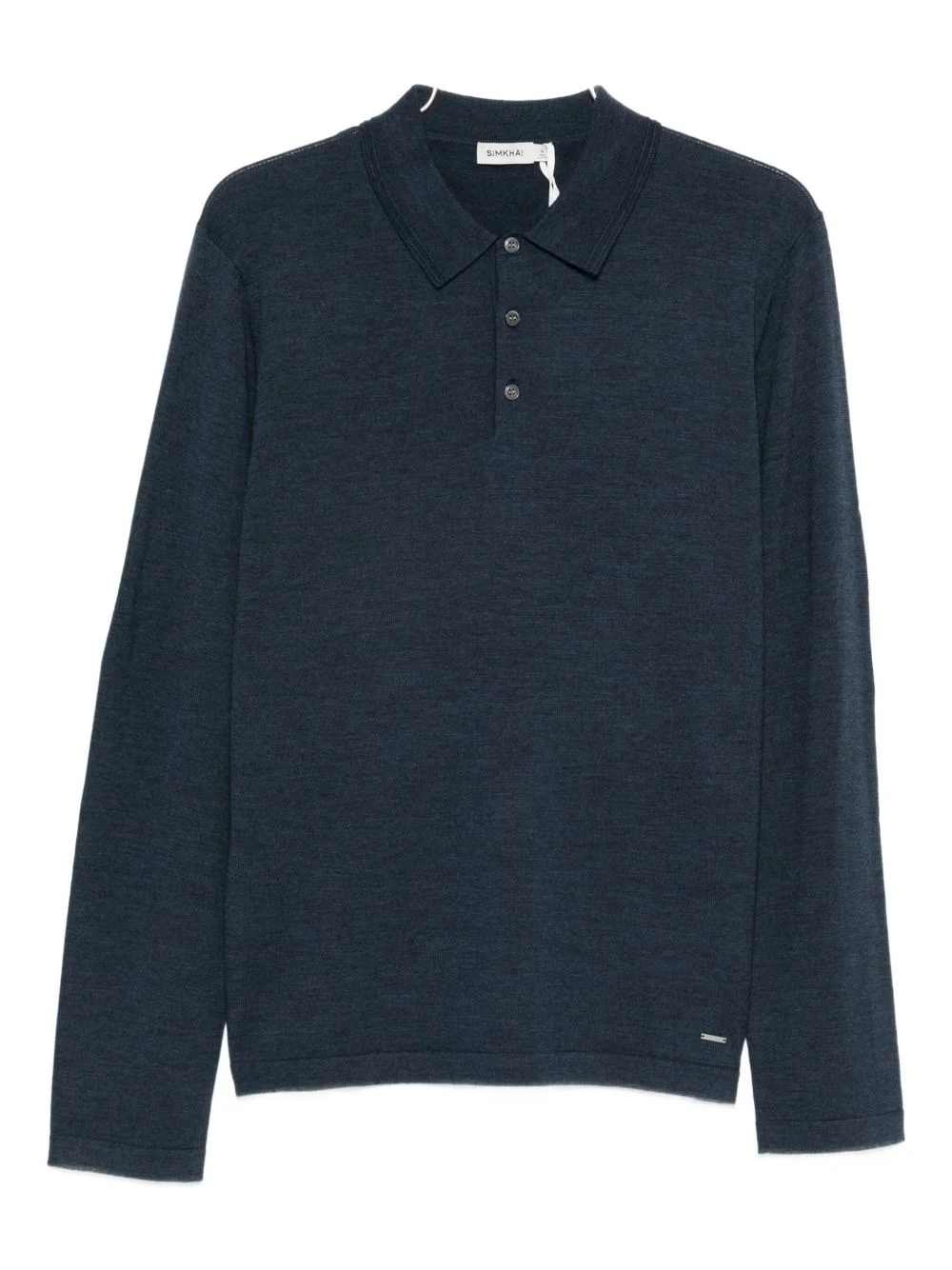 buttoned long-sleeve polo shirt - 1
