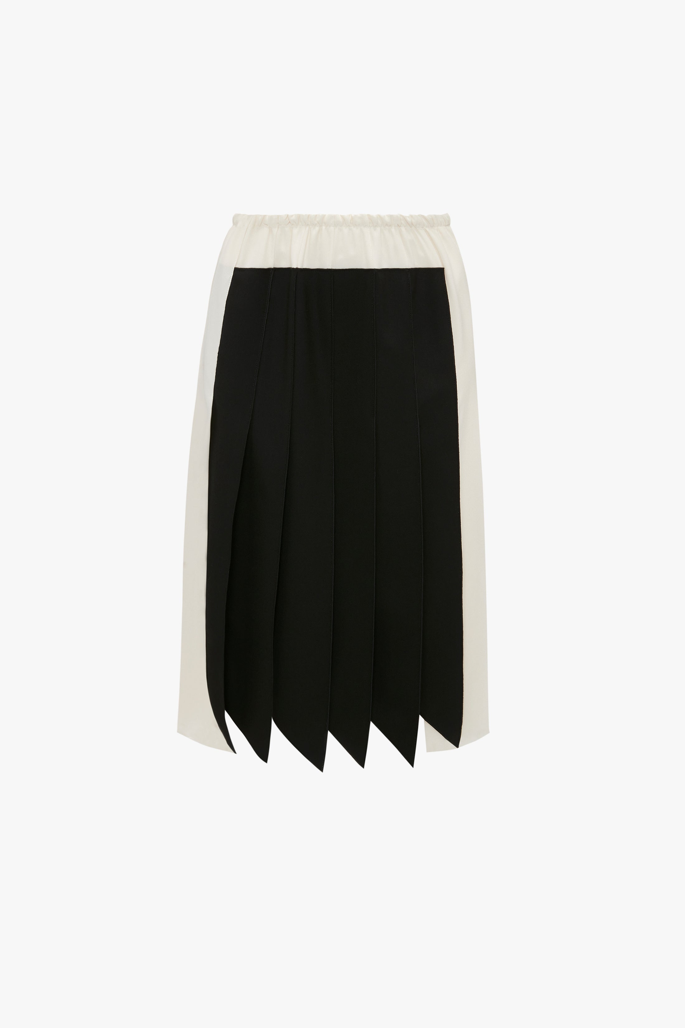 Pleated Panel Detail Skirt In Vanilla - 1