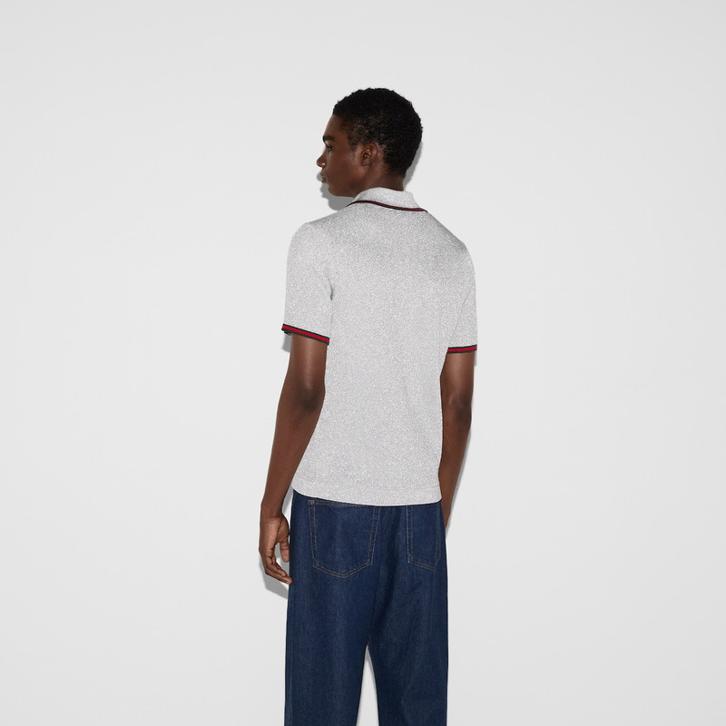 Lamé knit polo shirt 4