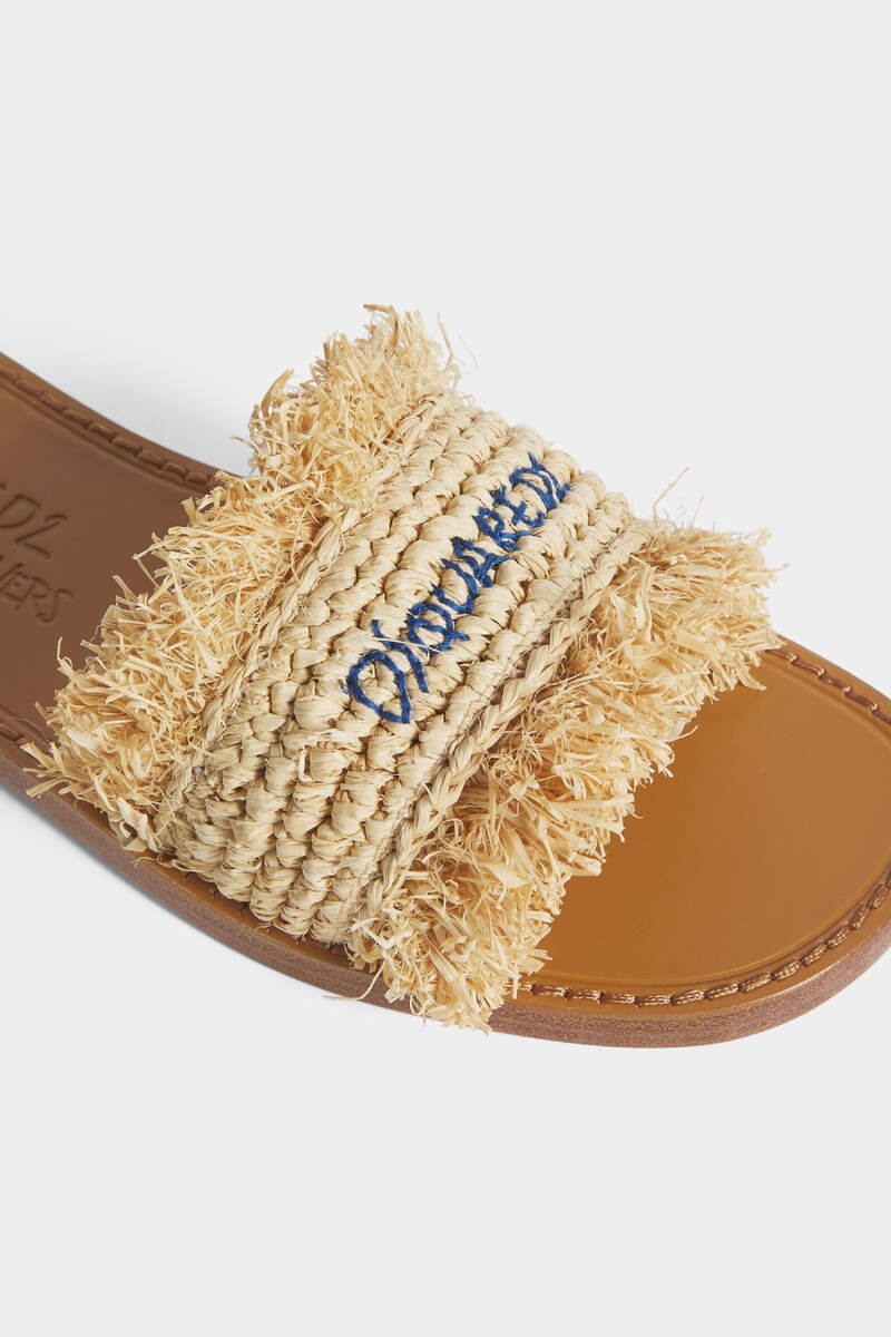 SUMMER LOVERS RAFFIA SLIDES - 4