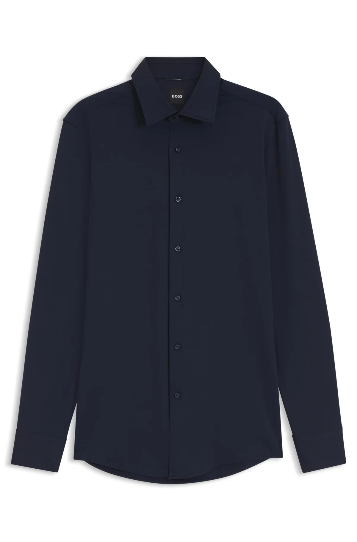 SLIM-FIT SHIRT IN ITALIAN-MADE PERFORMANCE-STRETCH JERSEY - 1