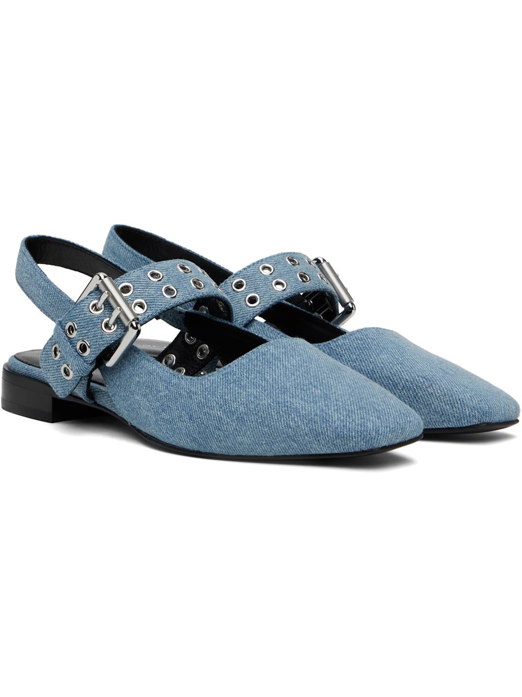 Blue Astra Slingback Ballerina Flats - 4