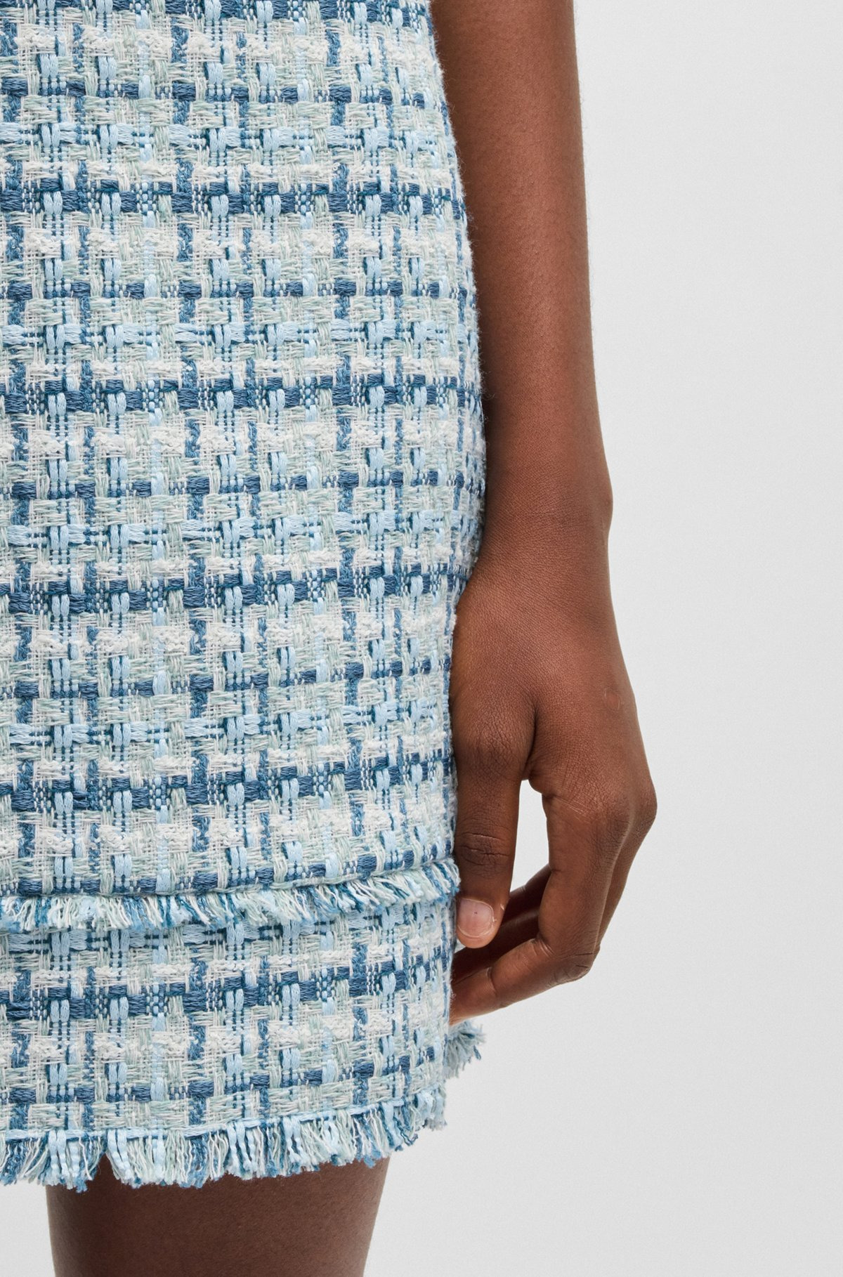 SLIM-FIT TWEED MINI SKIRT WITH FRINGING - 5
