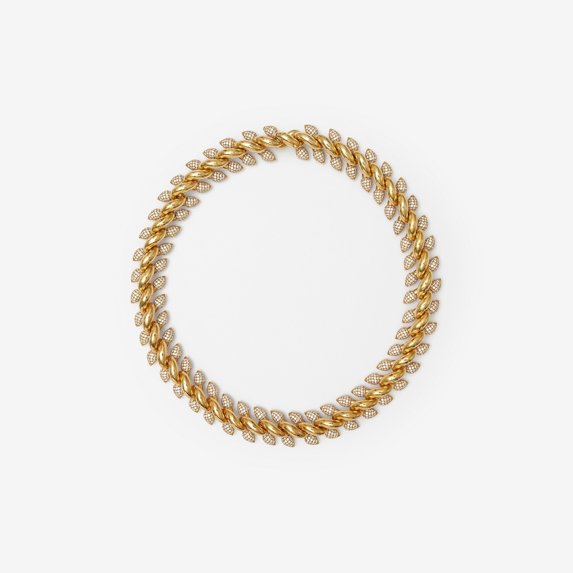 Gold-plated Pavé Spear Chain Necklace - 1