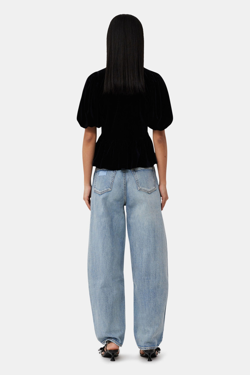BLACK VELVET JERSEY V-NECK BLOUSE 4