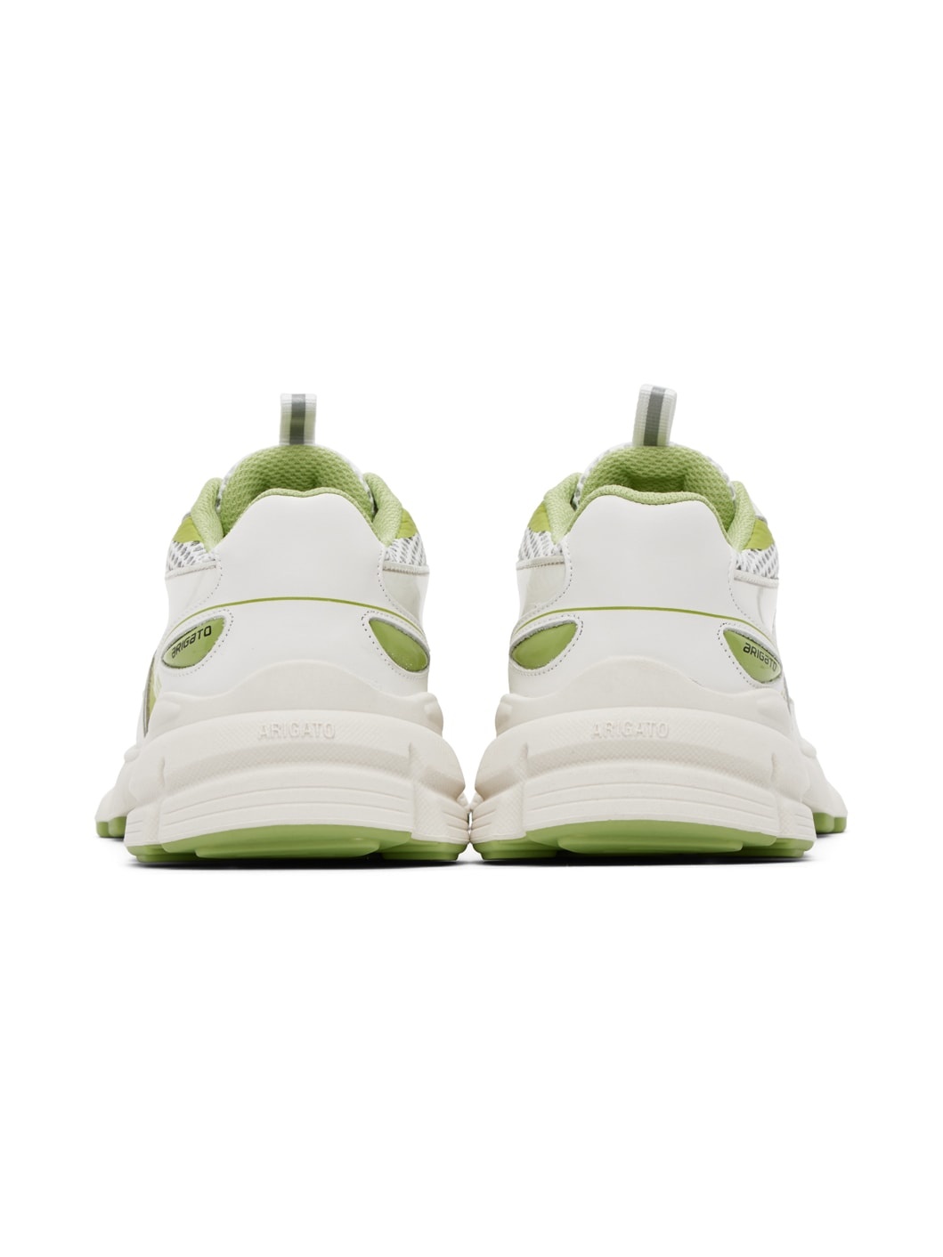 White & Green Marathon Sneakers - 2
