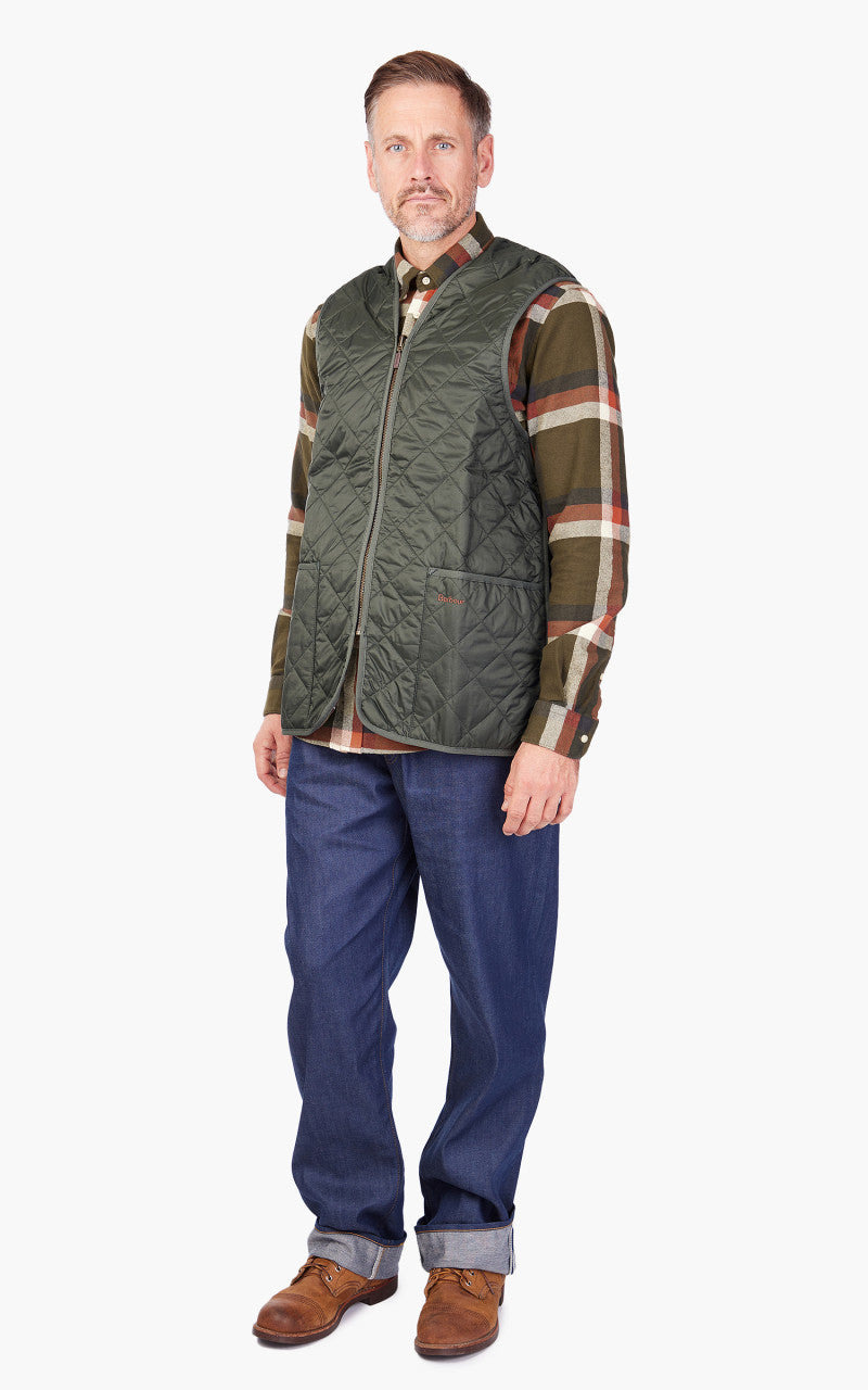 QUILTED ZIP LINER OLIVE - 2