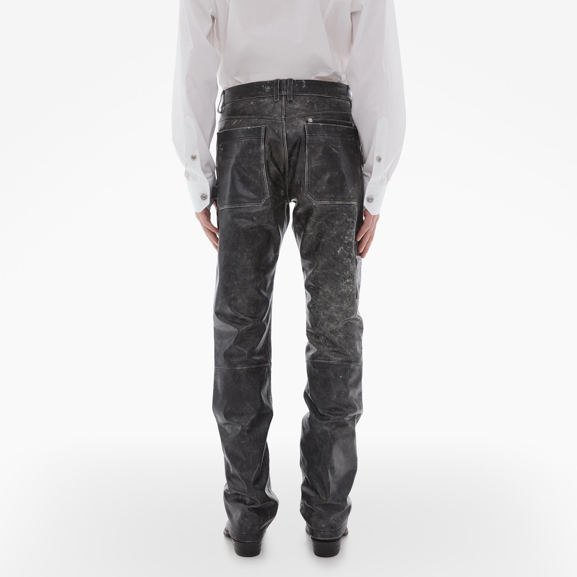 LEATHER CARPENTER PANT - 4