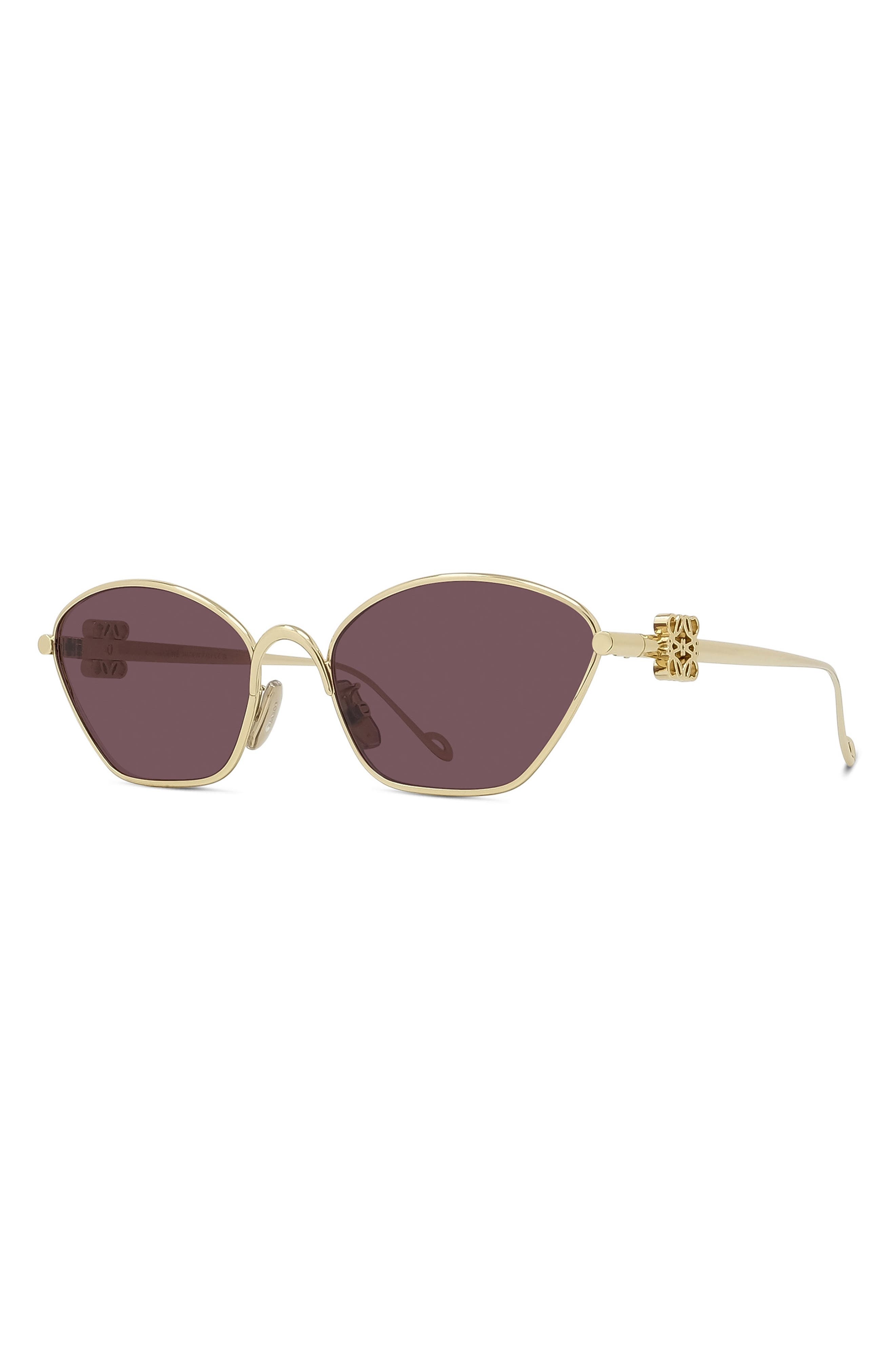Loewe 57mm Cat Eye Sunglasses in Shiny Endura Gold /Violet at Nordstrom - 2