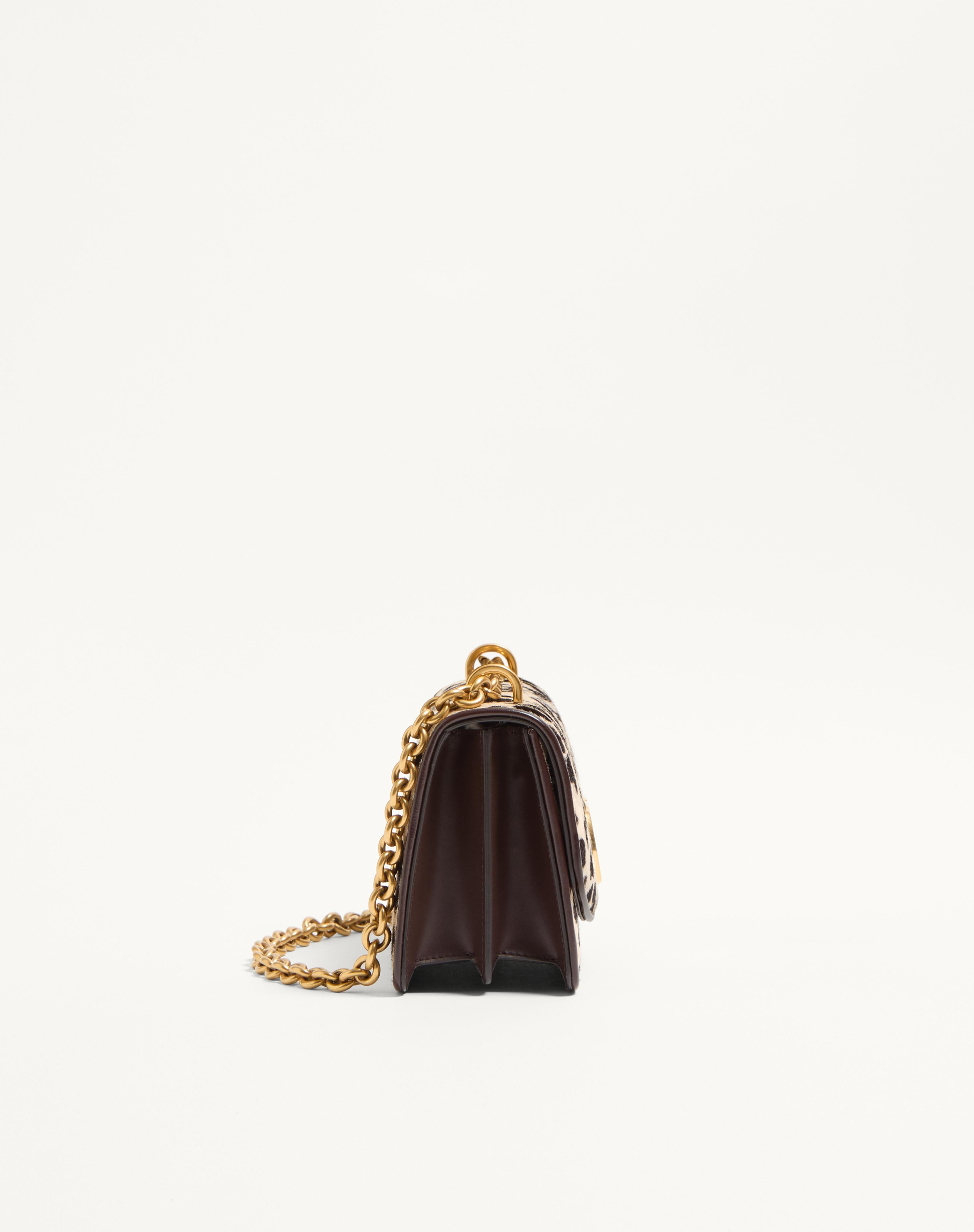 VALENTINO GARAVANI VAIN SMALL SHOULDER BAG IN PONY EFFECT CALFSKIN WITH ANIMALIER PRINT - 4