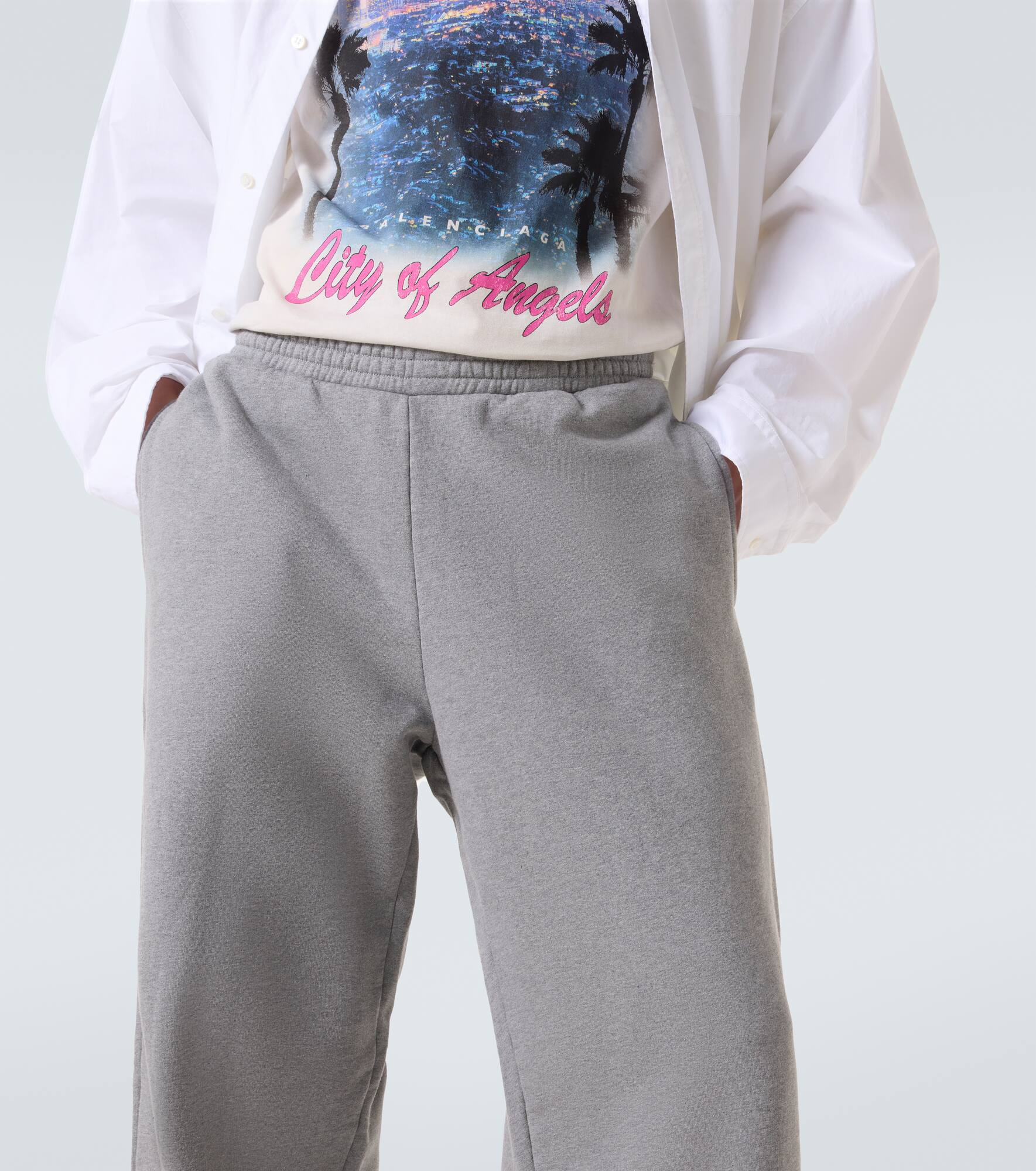 Cotton jersey wide-leg sweatpants - 5