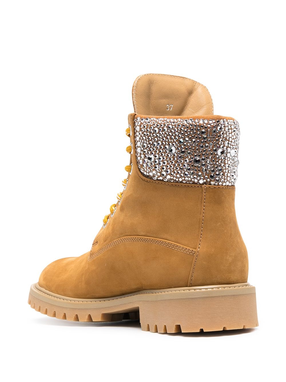 crystal-embellished suede boots - 3
