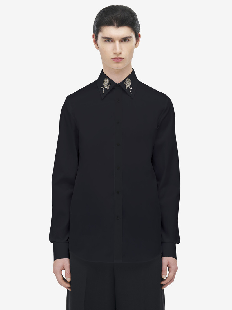 Alexander McQueen Sailor Tattoo Rose Embroidery Shirt outlook