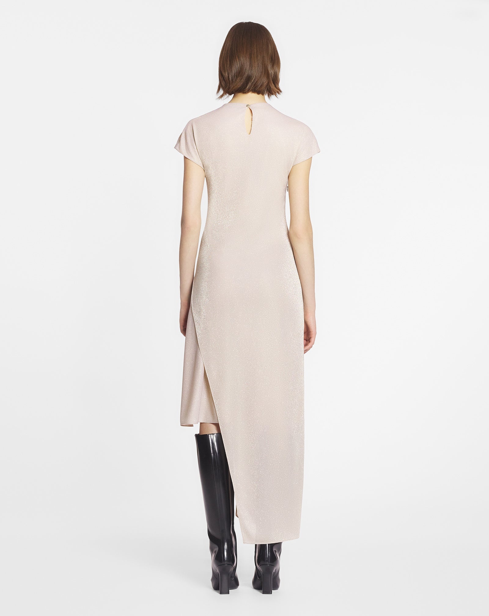 ASYMMETRICAL DRESS IN LUREX - 4