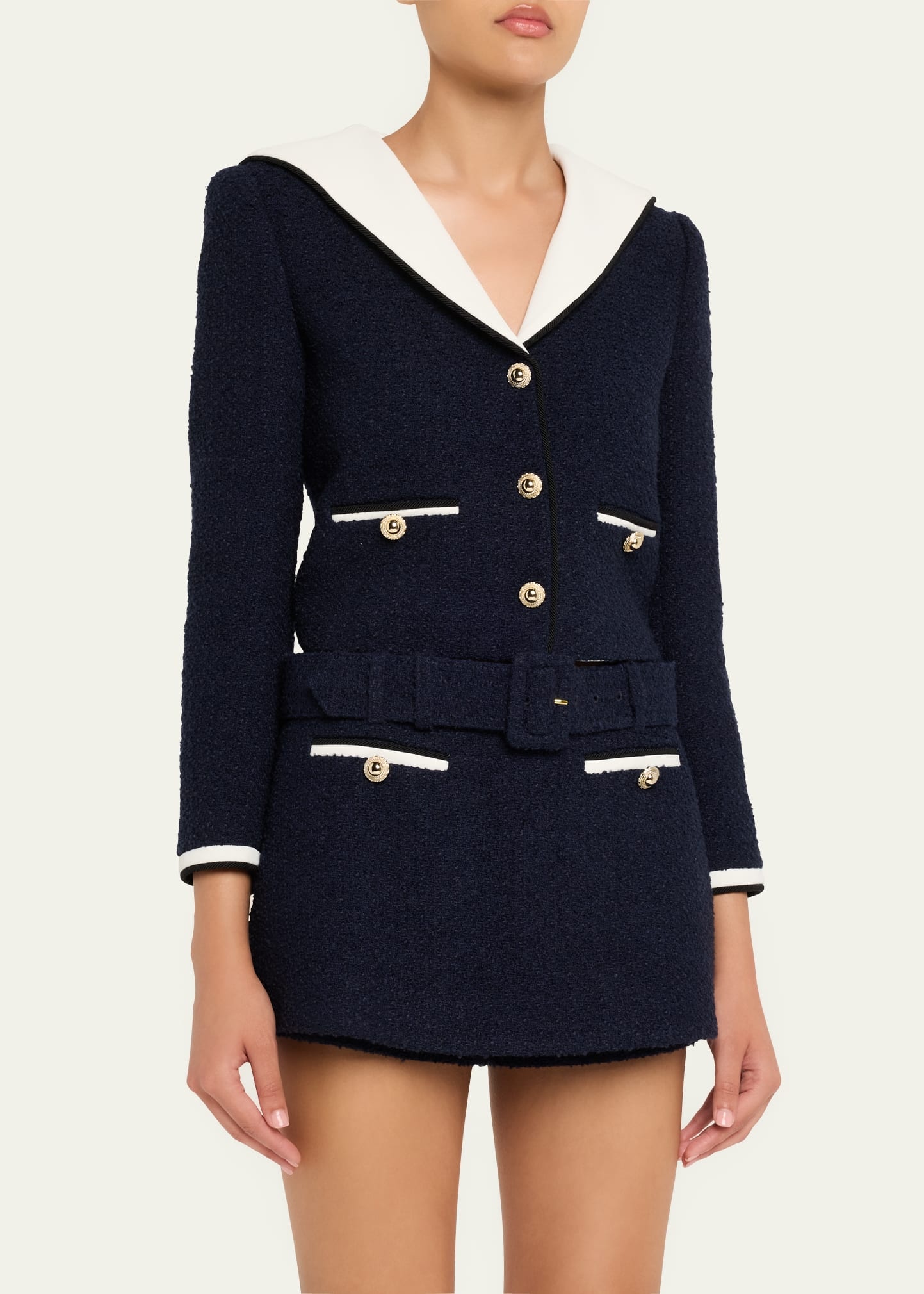 Boucle Contrast Collar Jacket - 4