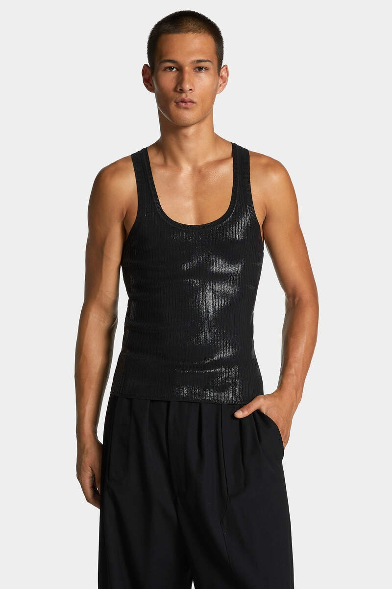 COATED RIBBED KNIT TOP 3