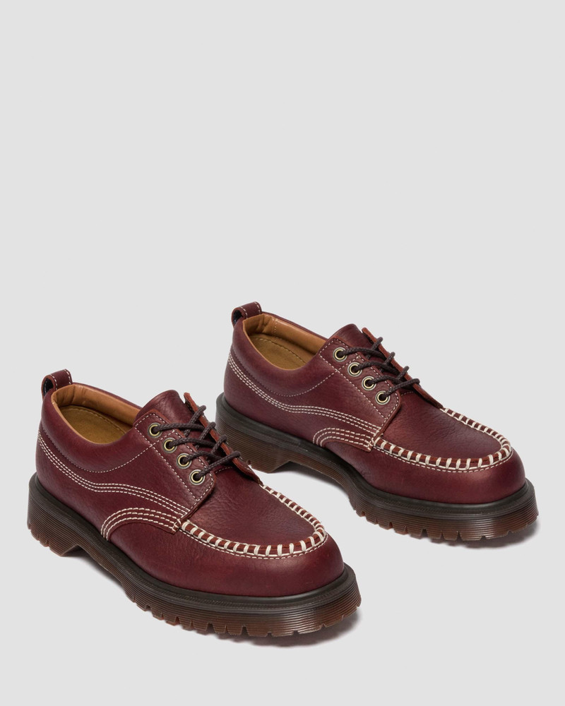 LOWELL WILD GRAIN LEATHER LACE UP MOC TOE SHOES 8