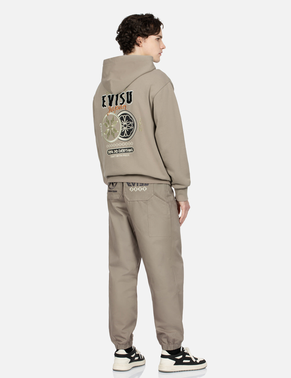 KAMON AND LOGO EMBROIDERY WOVEN JOGGER PANTS - 3