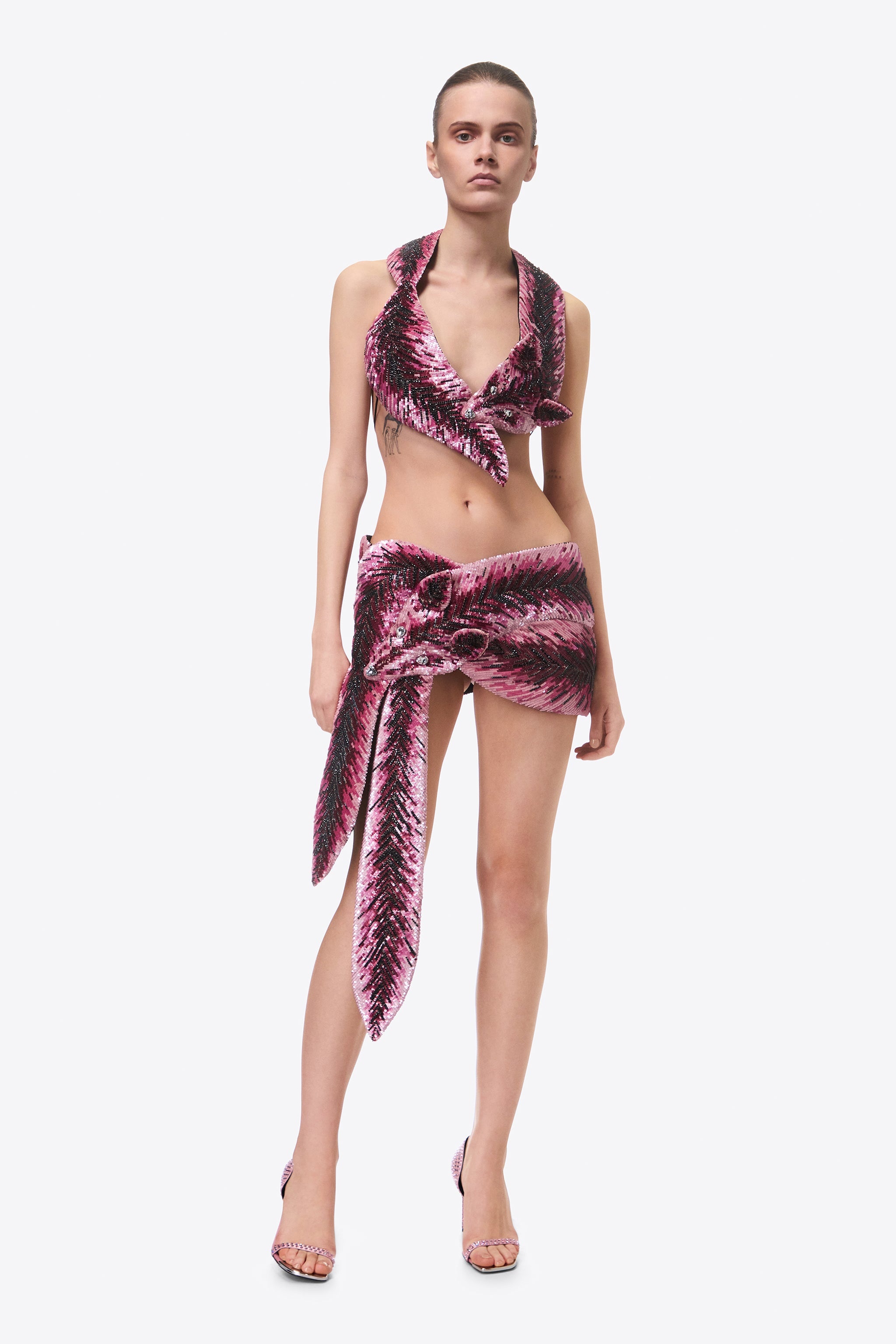 EMBROIDERED CRYSTAL PAILLETTE FOX TOP - 3