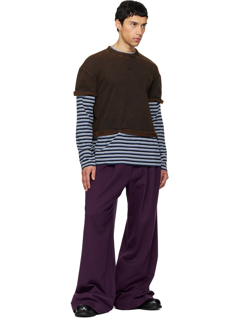 We11done Brown & Blue Layered Stripe Long-Sleeve T-shirt outlook