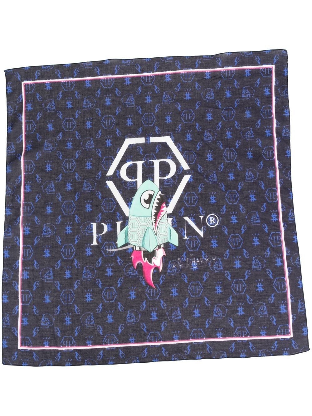 logo-print monogram scarf - 3