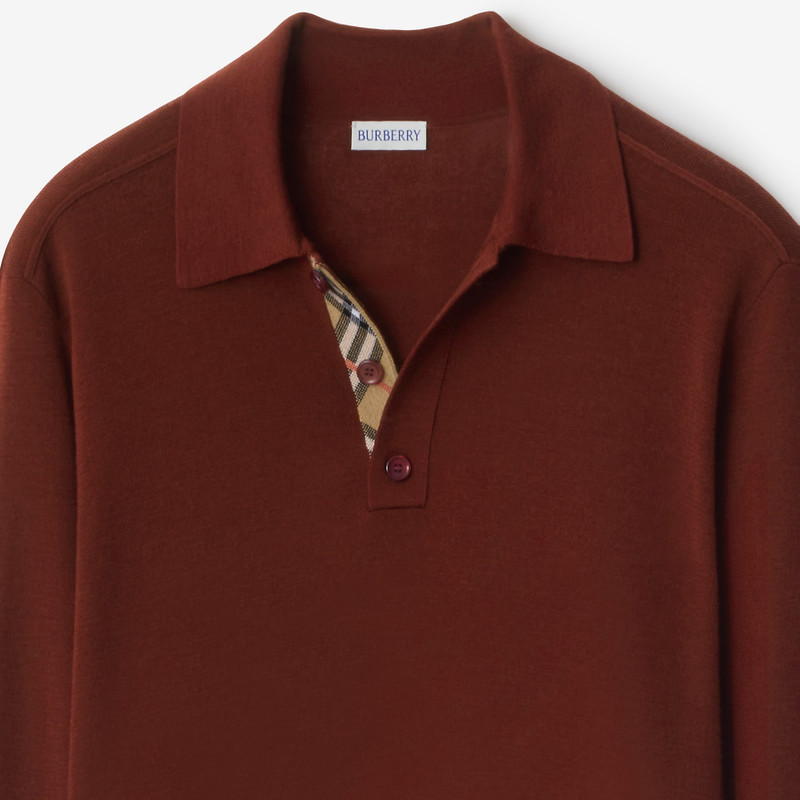 Long-sleeve Wool Polo Shirt 5