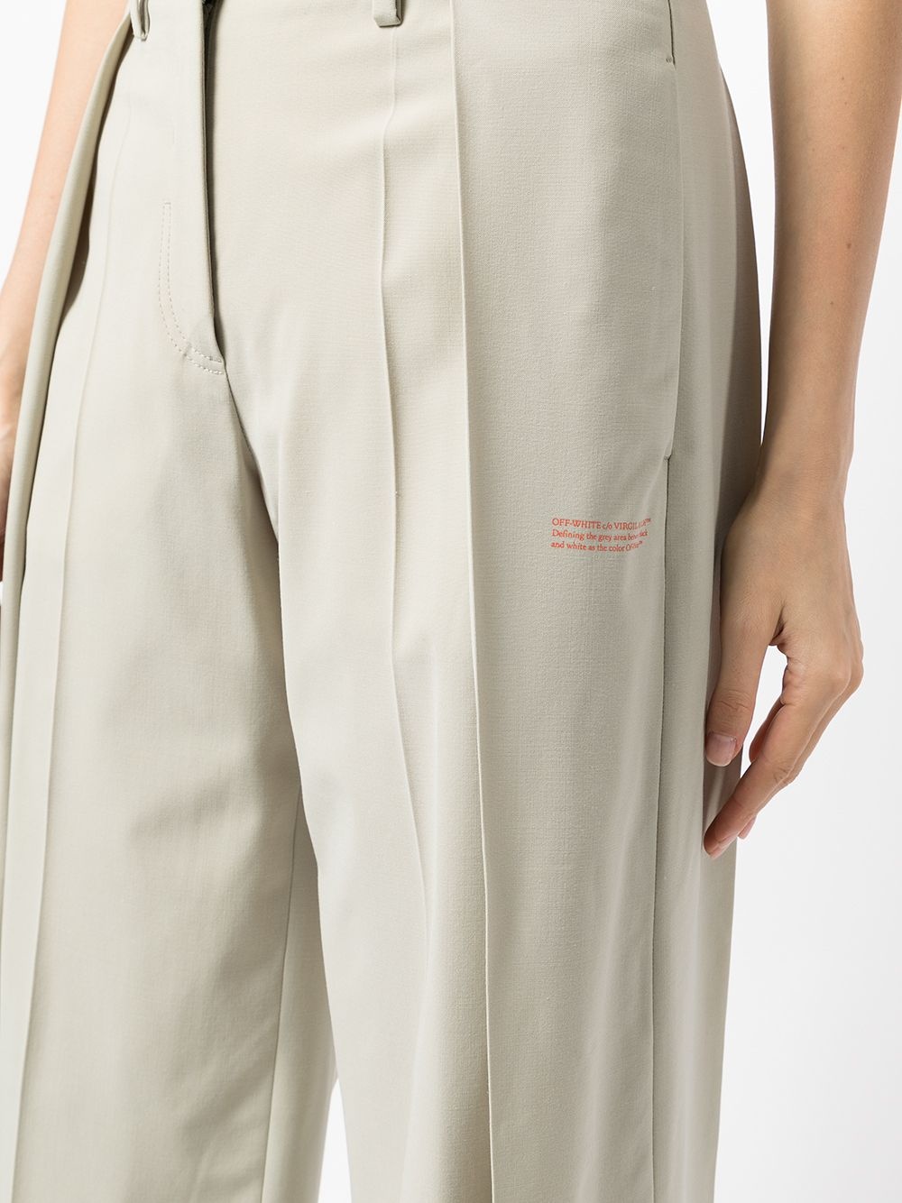side-pleat panelled trousers - 5