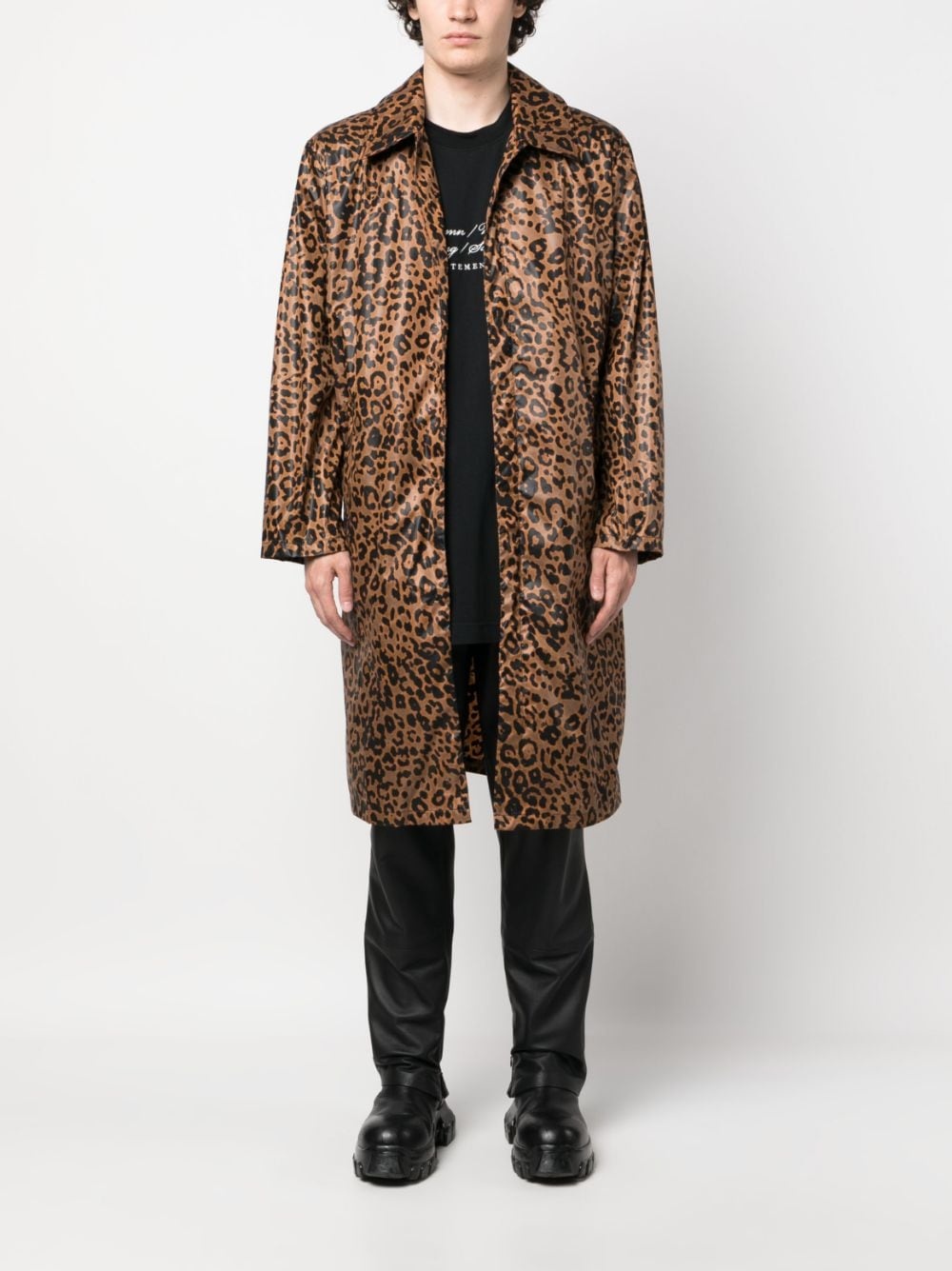 leopard-print coat - 2