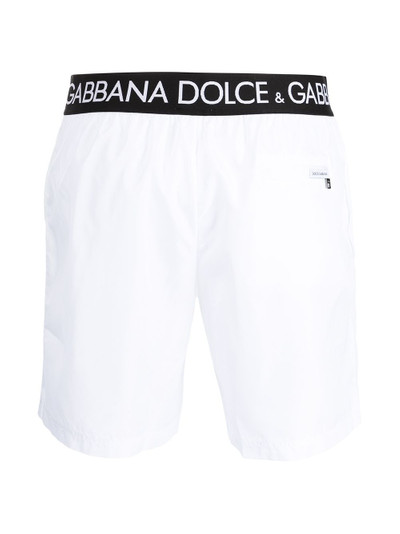 Dolce & Gabbana logo-tape slip-on swim shorts outlook