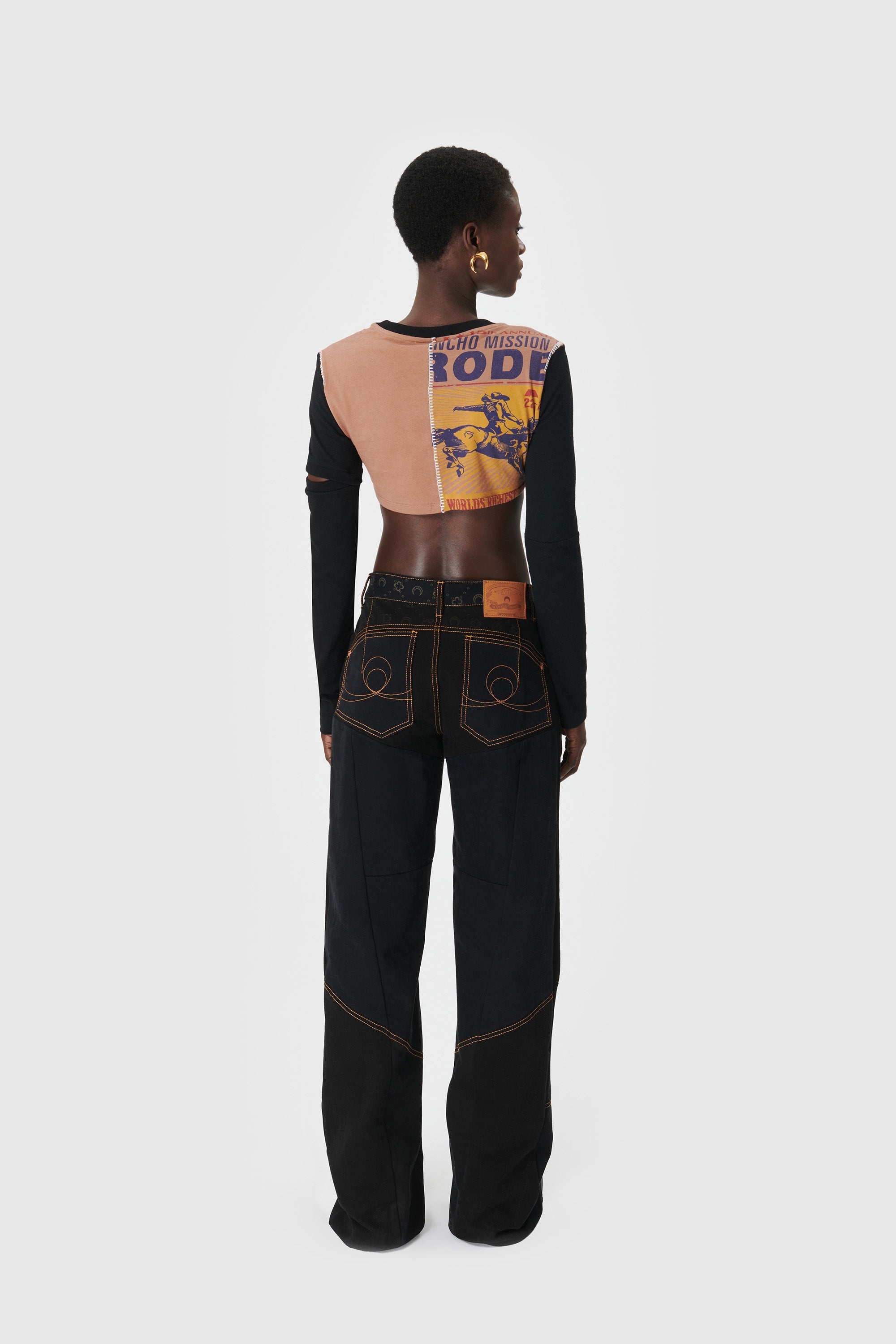 Regenerated Denim Flare Pants - 3
