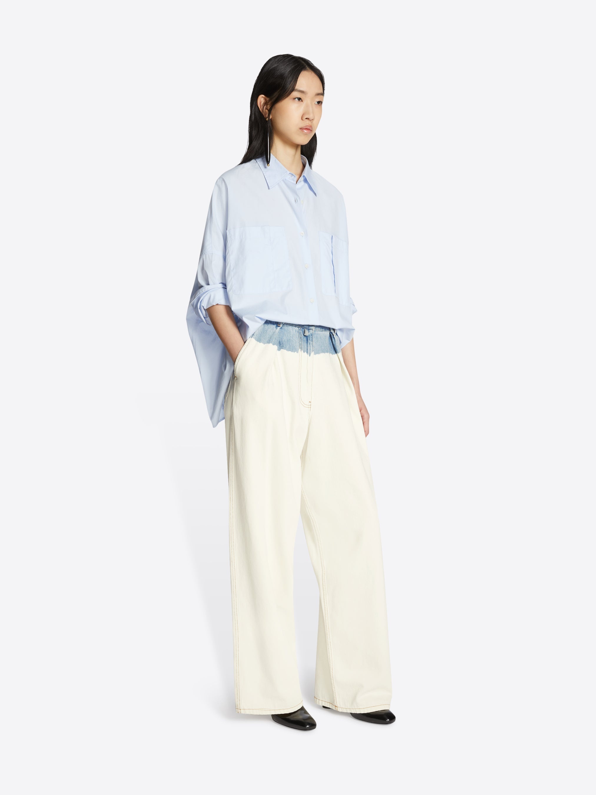 PLEATED BLEACH JEANS - 3