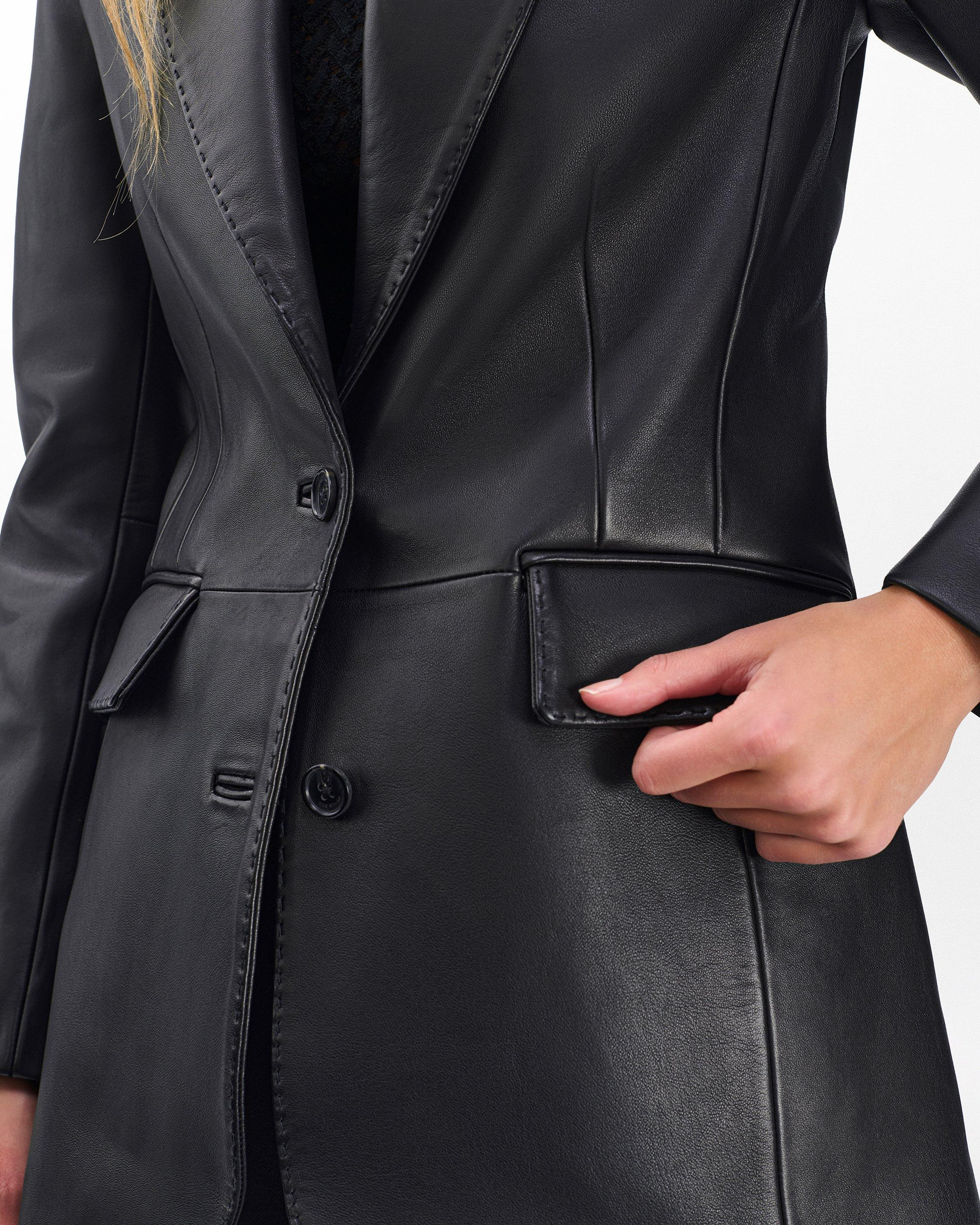 Ash Lamb Leather Blazer - 5