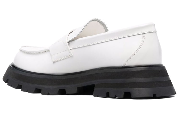 (WMNS) Alexander McQueen Wander Loafer Shoes 'White Black' 666328WHZ809358 - 3