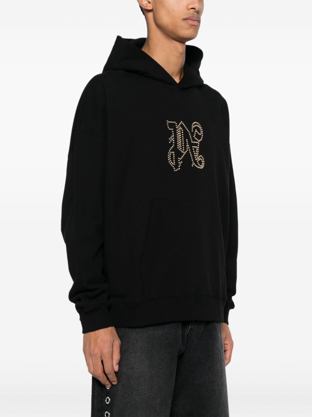 Monogram Statement studded cotton hoodie - 3