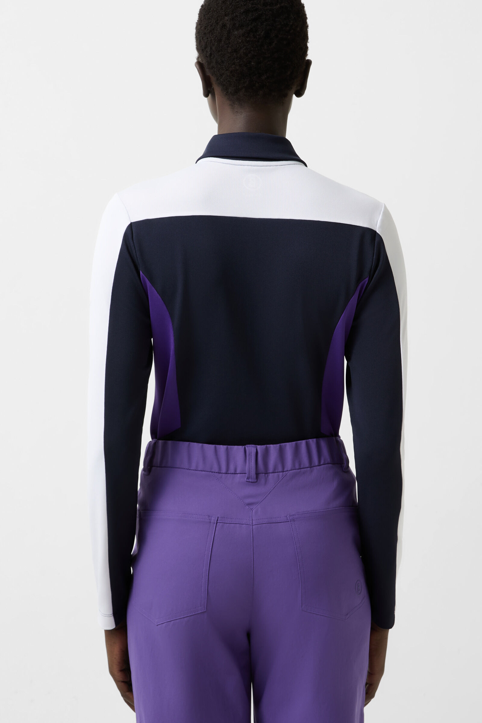 Greta functional long-sleeved top in Navy blue/purple - 3