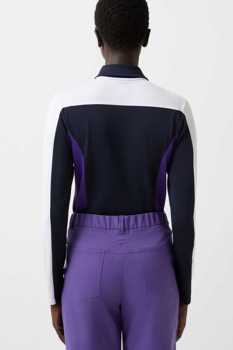 Greta functional long-sleeved top in Navy blue/purple 3