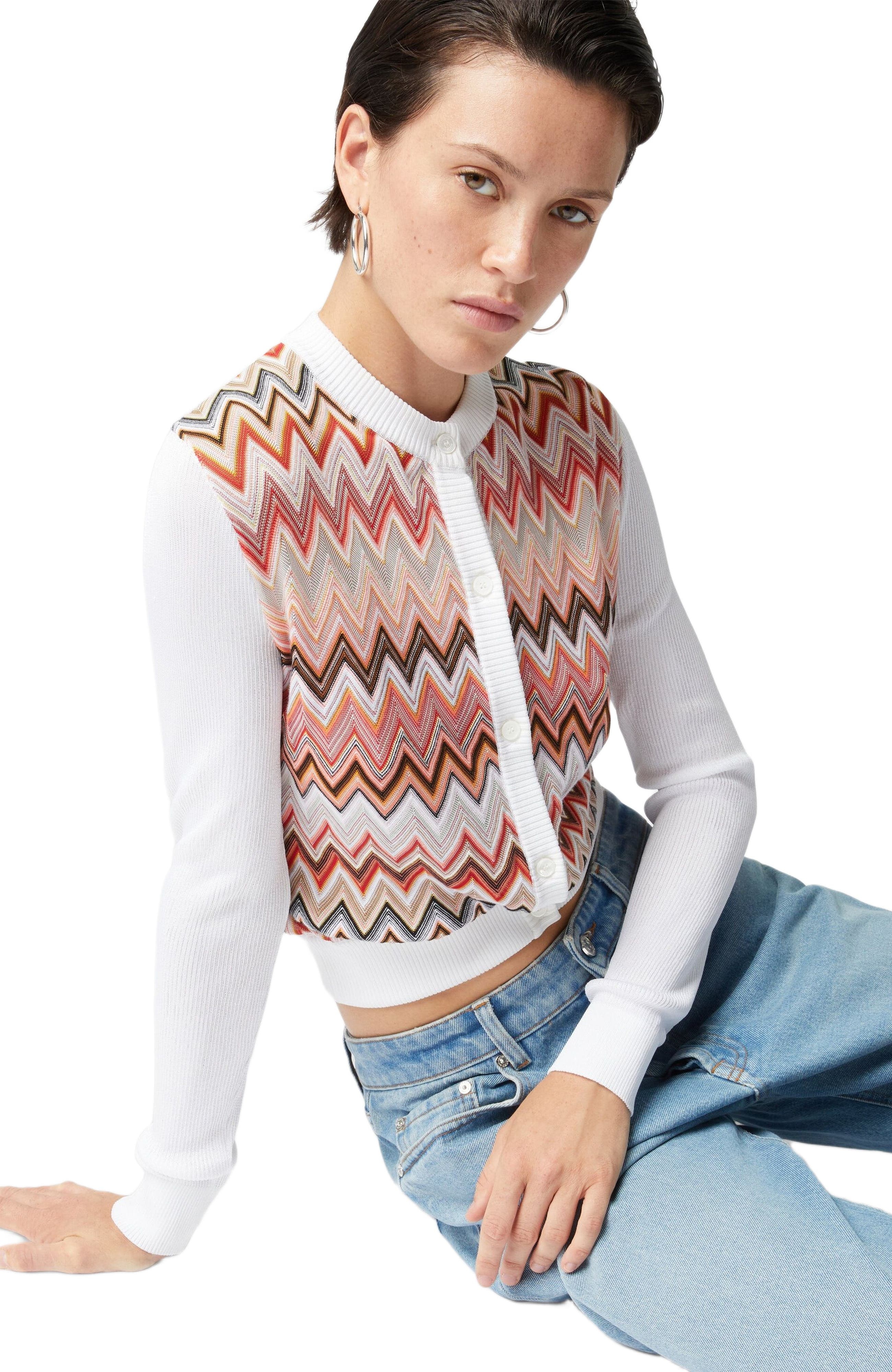 Missoni Viscose-blend Cardigan With Chevron Insert in Multicoloured at Nordstrom - 4