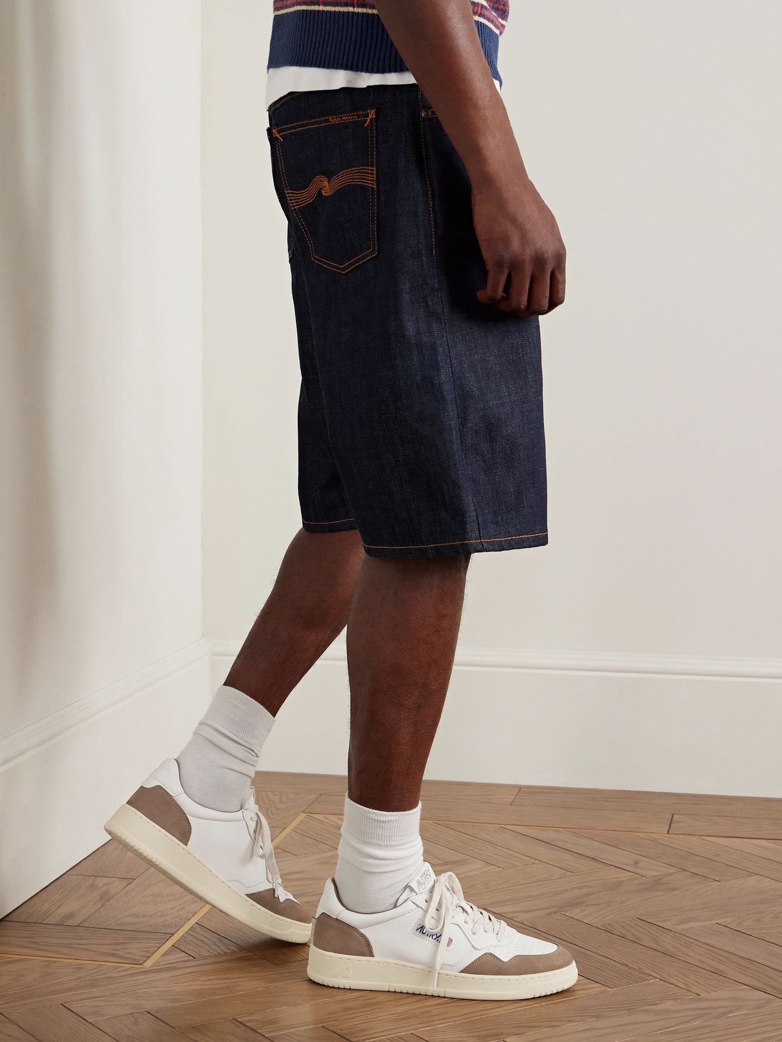 Medalist Suede-Trimmed Leather Sneakers White - 2